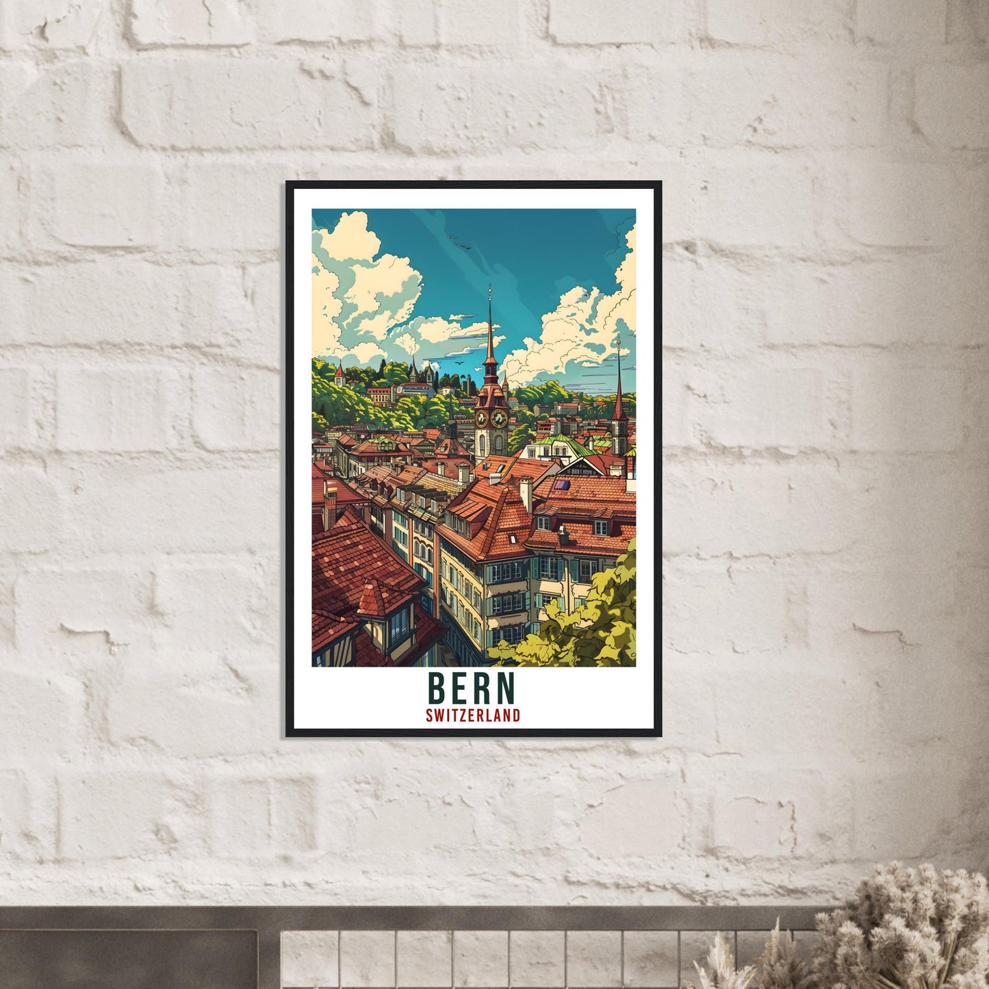 Bern Travel Poster Swiss Wall Art Bern Wall Hanging Home Living Décor Bern Gift Art Lovers Gift Switzerland Artwork Gift Swiss Travel Print
