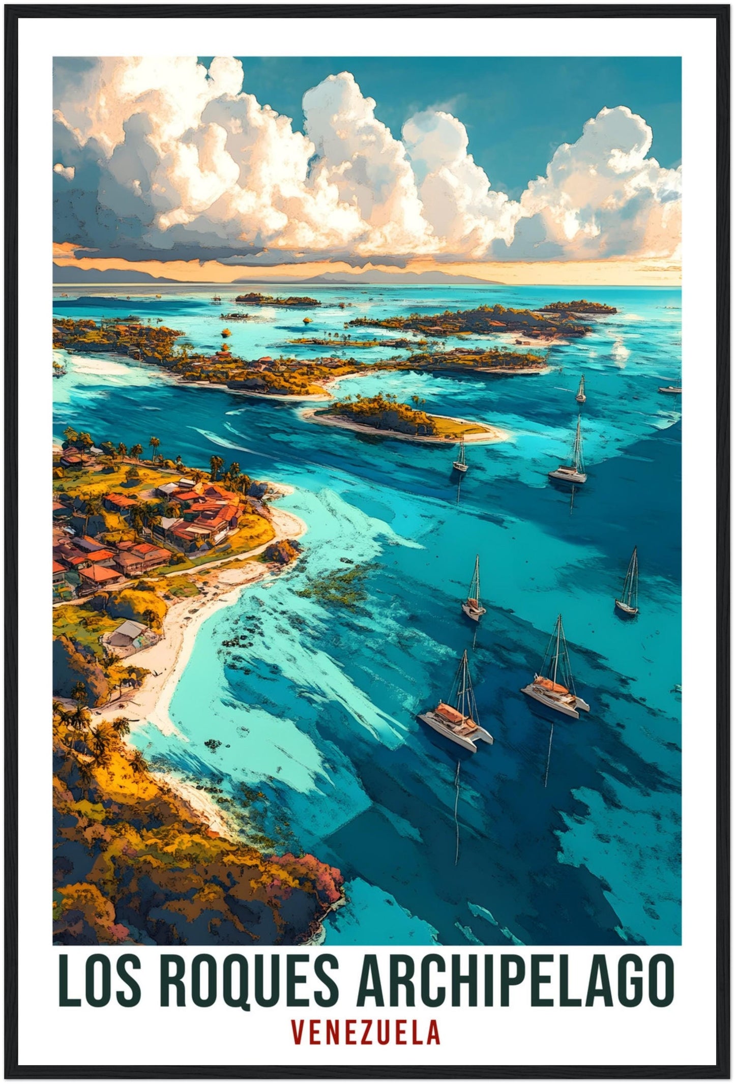 Los Roques Archipelago Travel Print Venezuela Decor Wall Art Wall Hanging Art Lover Los Roques Venezuelan Artwork Travel Poster Travel Art