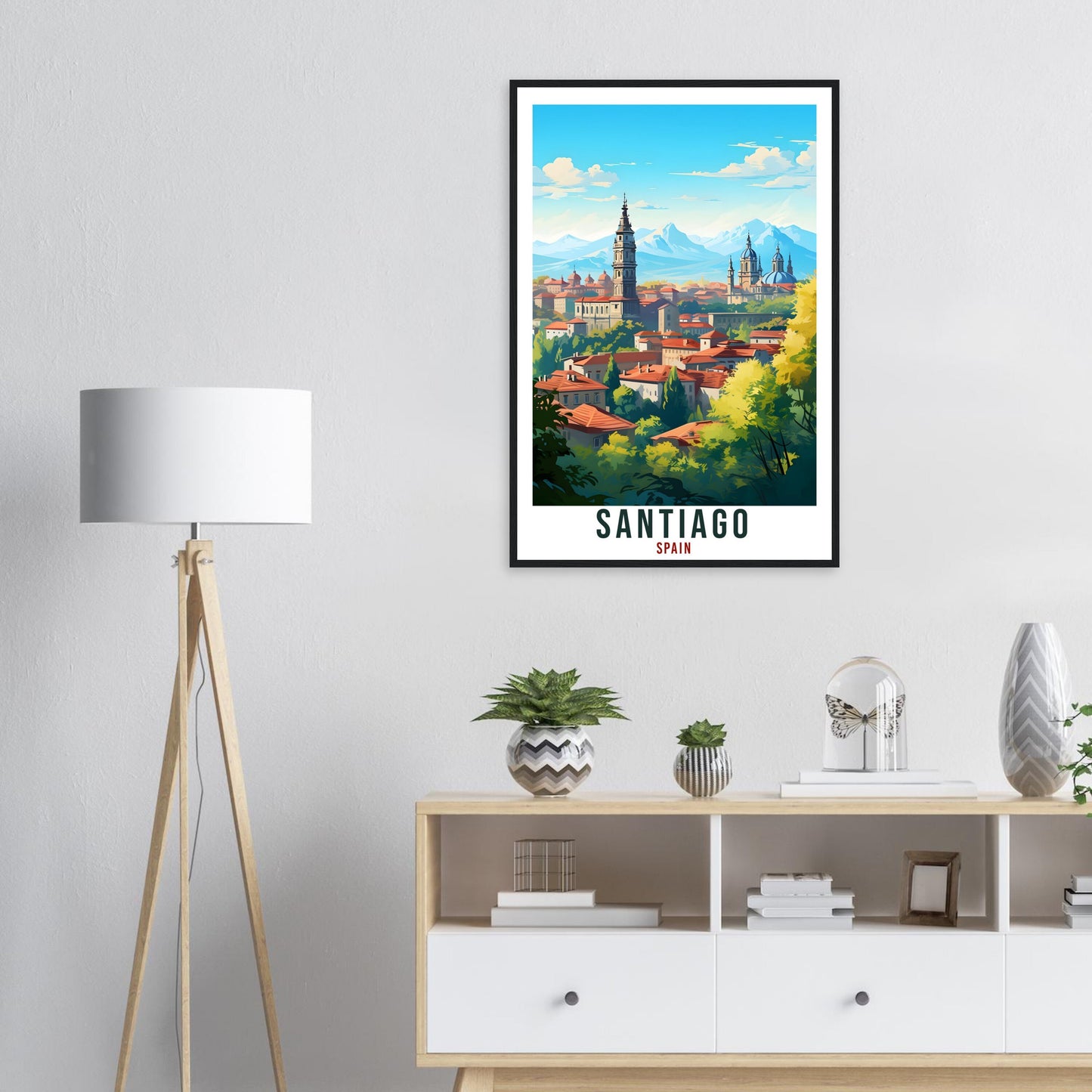 Santiago Travel Print Spain Home Decoration Santiago Spanish City Wall Art Gift Wall Hanging Art Lover Spain Artwork Santiago Travel Poster