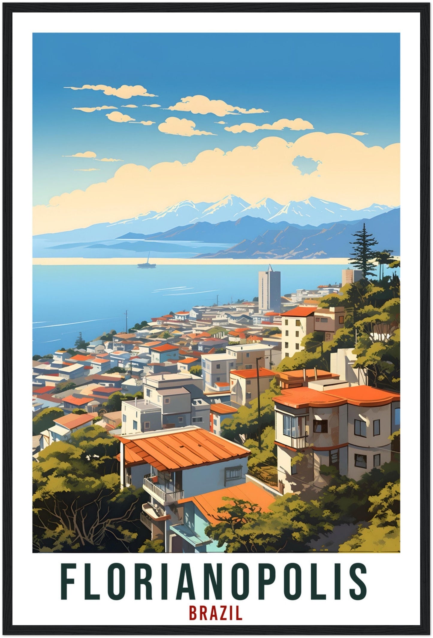 Florianopolis Travel Print Wall Art Florianopolis Brazil Wall Hanging Artwork Art Gifts Florianopolis Travel Poster Brazil City Art Lovers