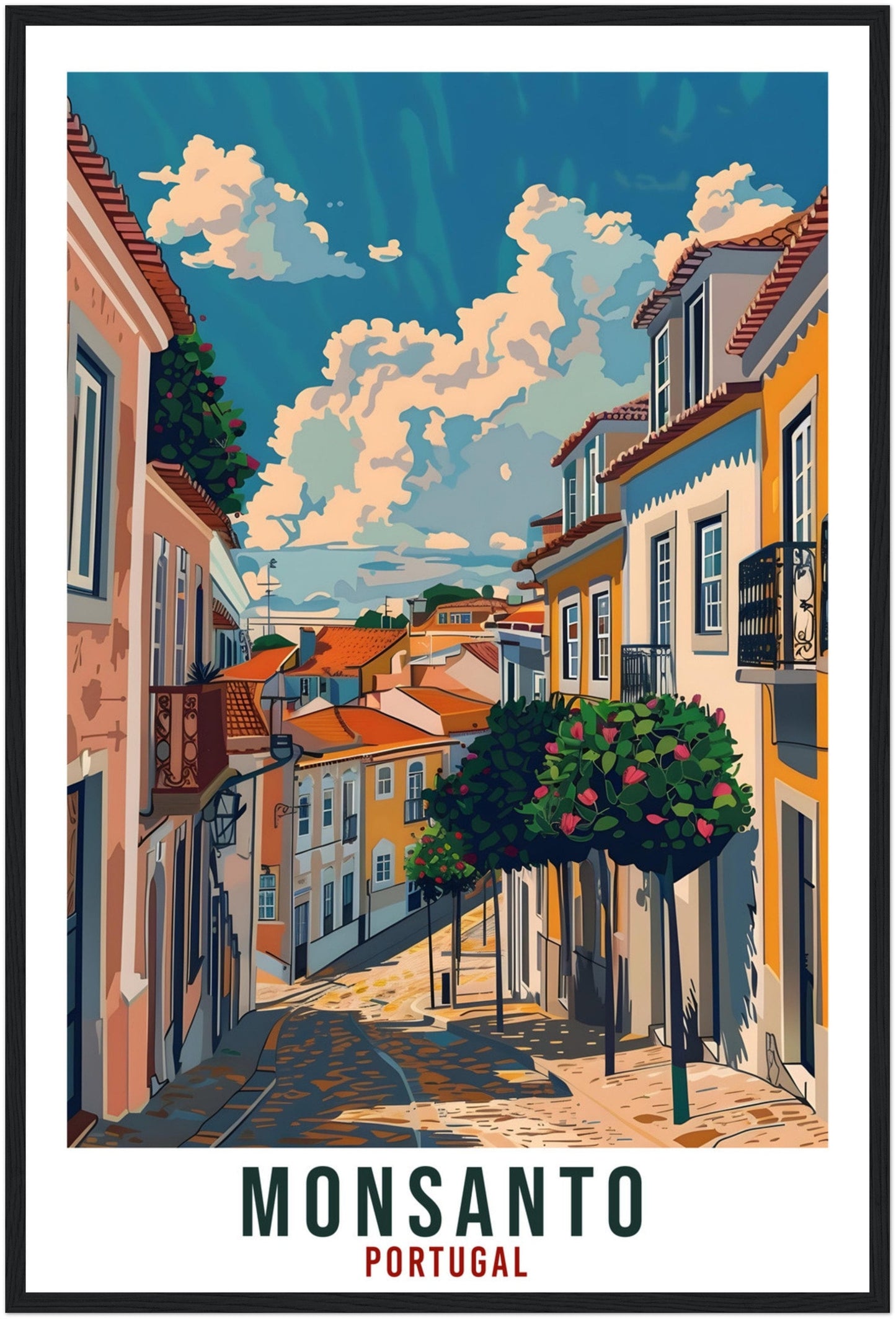 Monsanto Travel Print Portugal Wall Art Wall Hanging Home Décor Monsanto Gift Portugal Landmark Artwork Gift Portugal Holiday Travel Poster