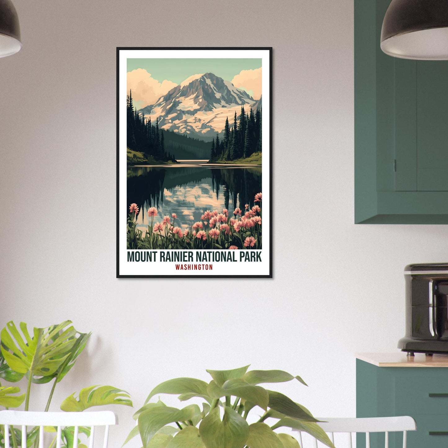 Mount Rainier National Park Washington USA Travel Print Wall Art Wall Hanging Décor Mount Rainier Gift Travel Art USA Artwork Travel Poster