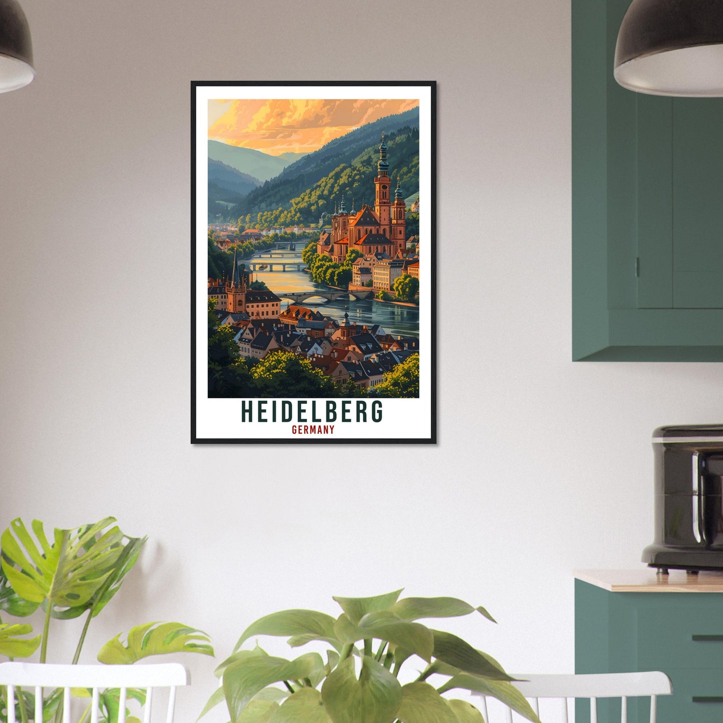 Heidelberg Travel Print Germany Home Decoration German City Wall Art Gift Wall Hanging Art Lover Germany Artwork Heidelberg Travel Poster