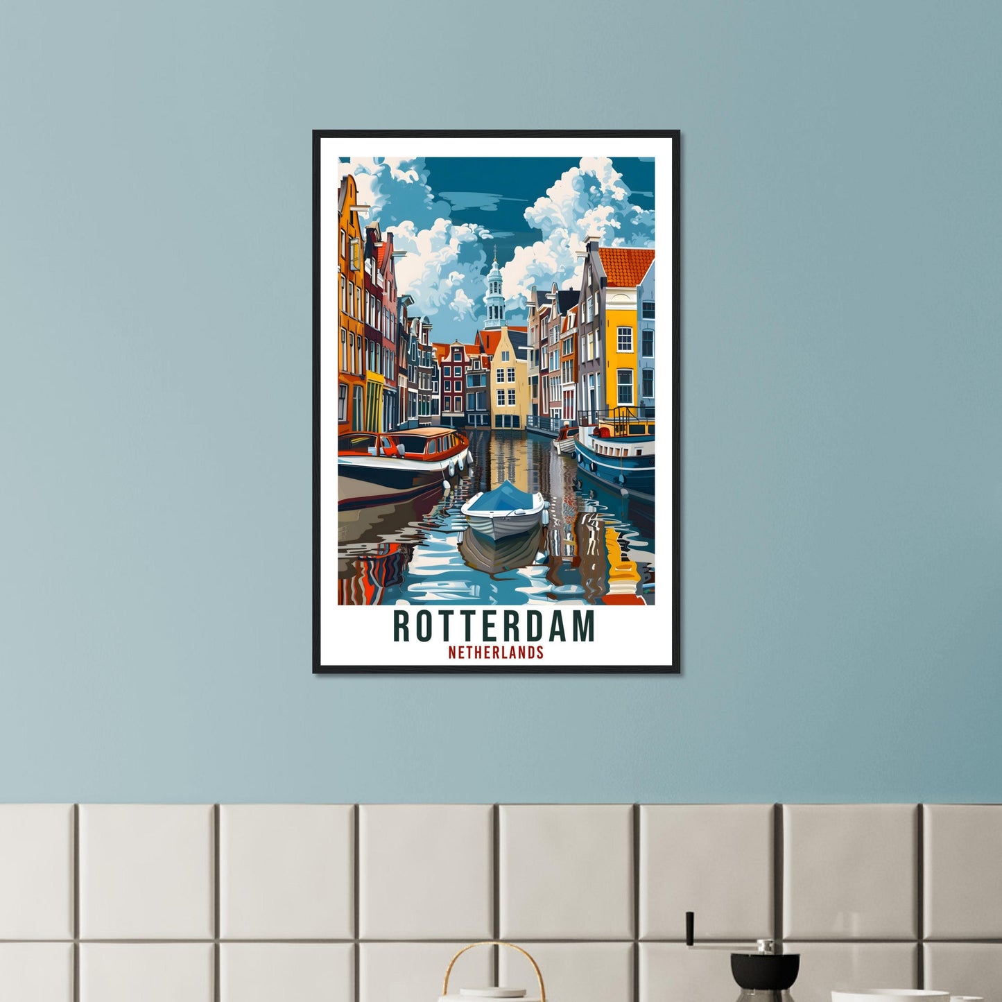 Rotterdam Dutch Travel Print Holland Wall Art Wall Hanging Home Décor Rotterdam Gift Art Lovers Gift Artwork The Netherlands Travel Poster