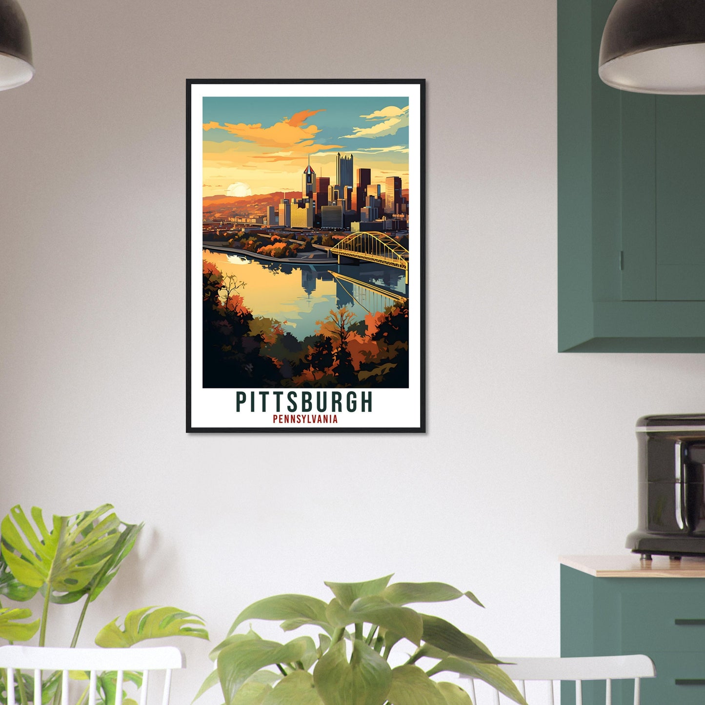 Pittsburgh Travel Poster Pennsylvania Home Decoration USA Wall Art Gift Wall Hanging Art Lover Pennsylvania Artwork Pittsburgh Travel Print