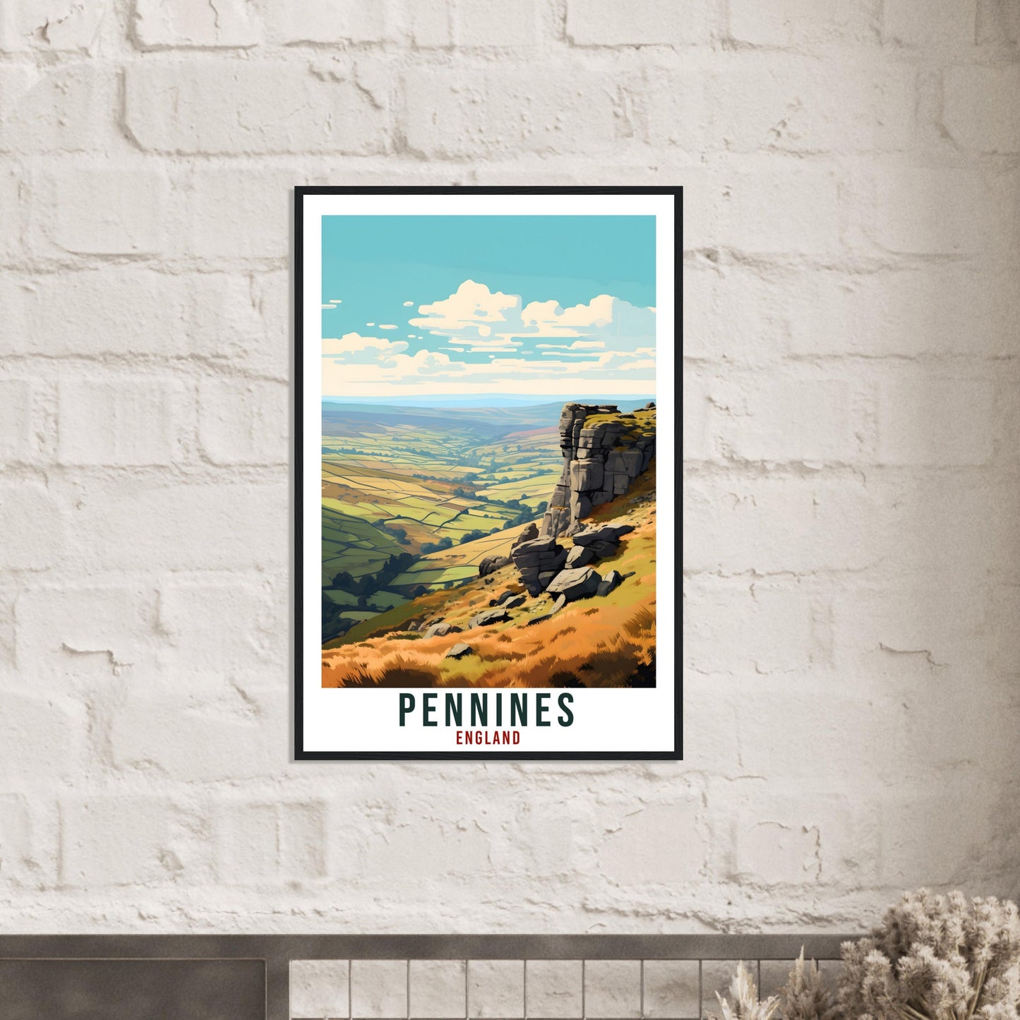 Pennines Travel Print English Wall Art Home Decor Wall Hanging Travel Art Gift Pennines Travel Poster England Landscape Artwork Art Lover