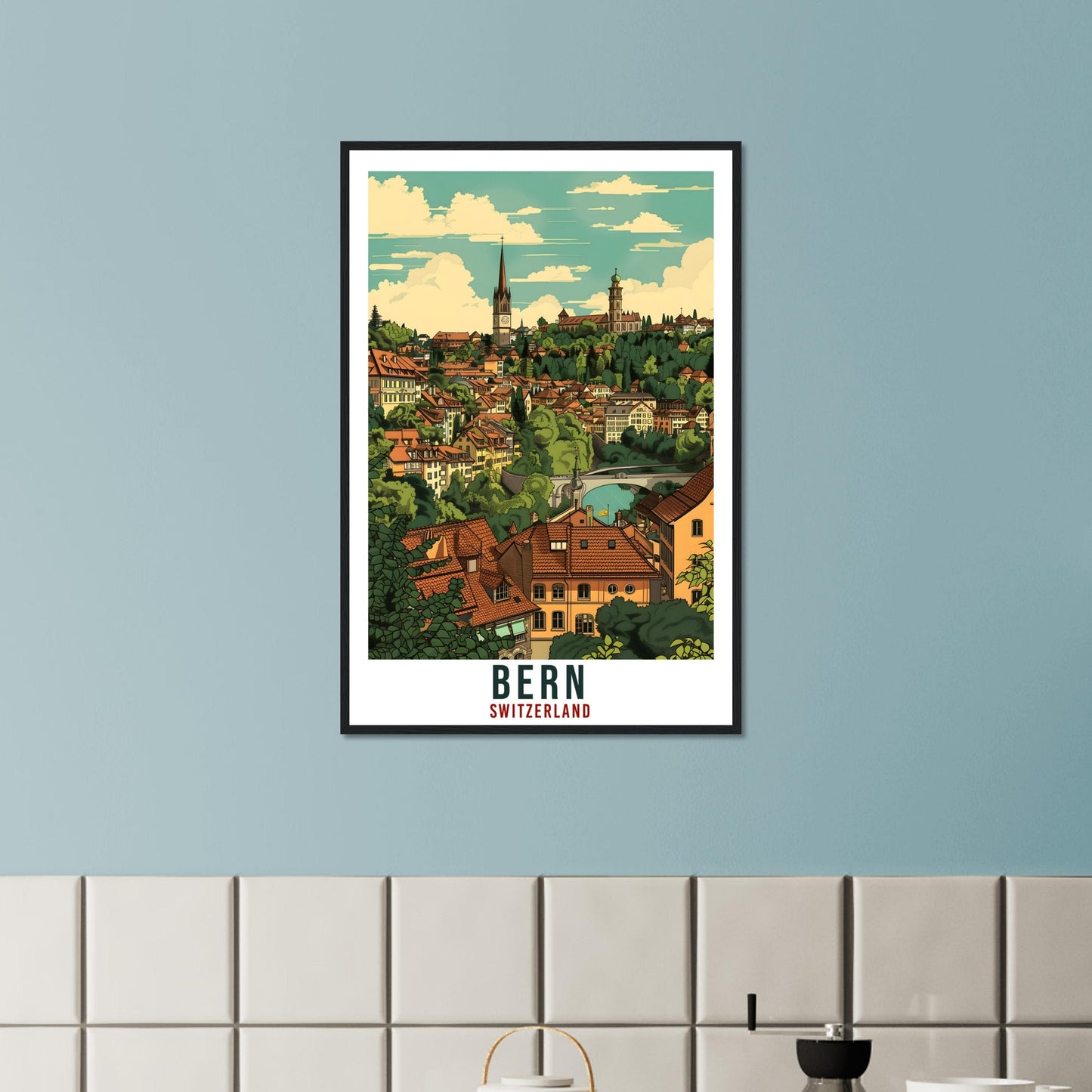 Bern Travel Print Swiss Wall Art Bern Wall Hanging Home Living Décor Bern Gift Art Lovers Gift Switzerland Artwork Gift Swiss Travel Poster