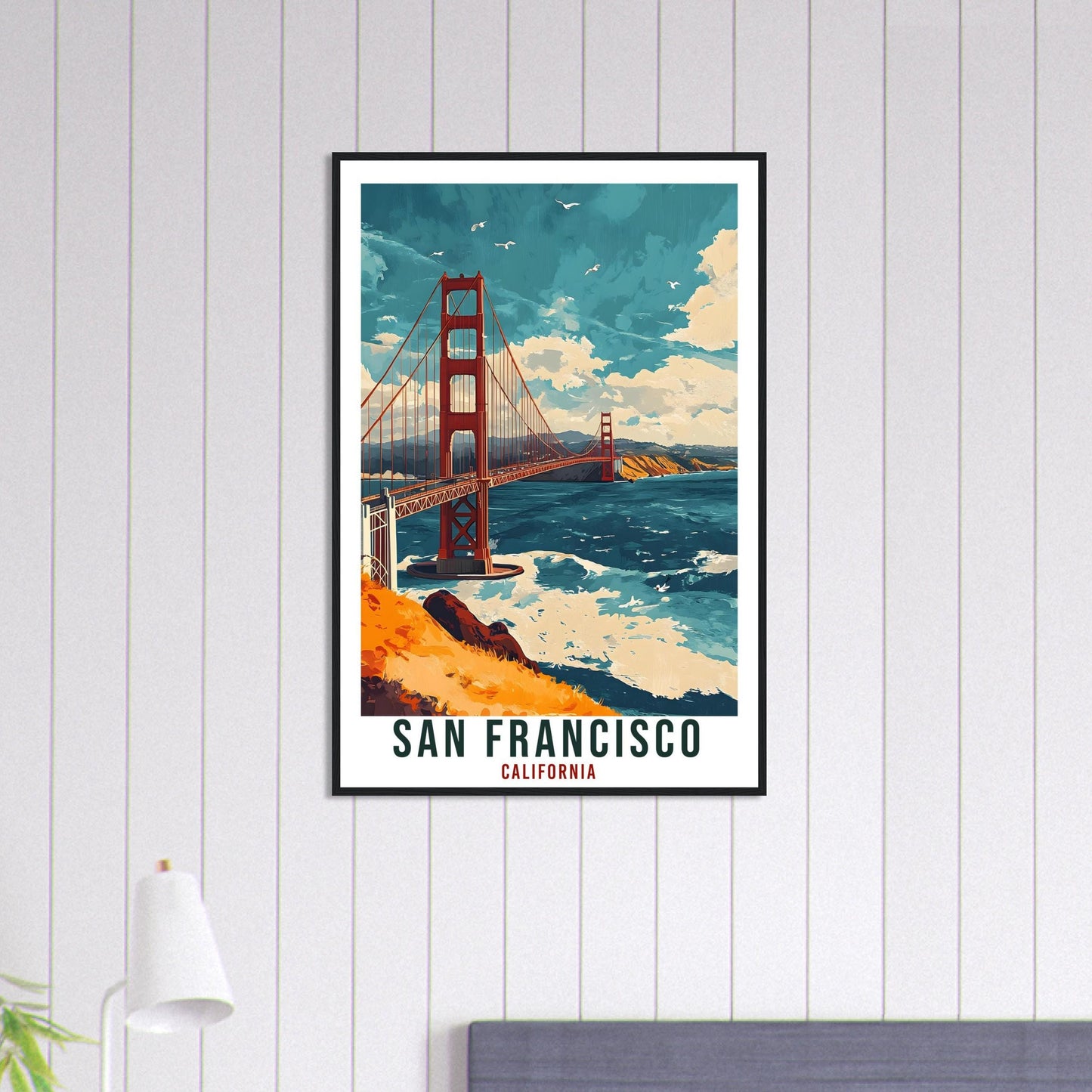 San Francisco Golden Gate Bridge Travel Print California Home Decor Wall Art Gift Wall Hanging Art Lover United States Artwork Travel Art