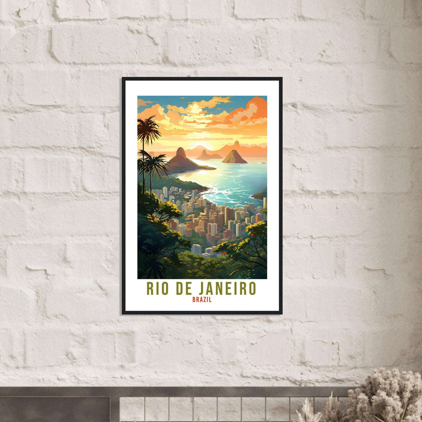 Rio De Janeiro Travel Poster Wall Art Rio De Janeiro Wall Hanging Home Decor Rio De Janeiro Gift South America Wall Art Print Art Brazil Art
