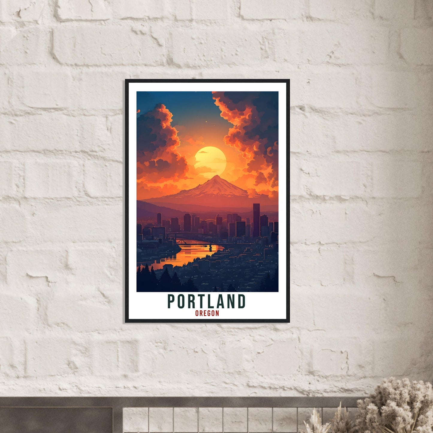 Portland Travel Poster Oregon Home Decoration USA City Wall Art Gift Wall Hanging Art Lover Oregon Artwork Portland Skyline Travel Print