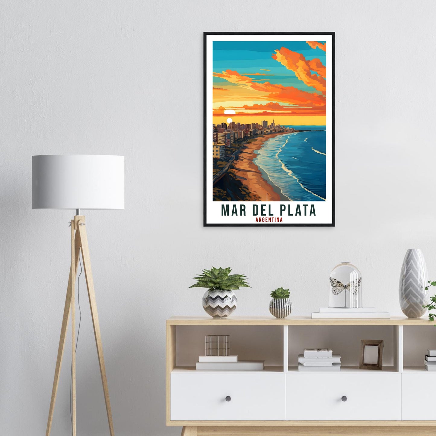 Mar Del Plata Travel Print Wall Art Mar Del Plata Argentina Landscape Artwork Art Gifts Mar Del Plata Travel Poster Argentinian Art Lovers