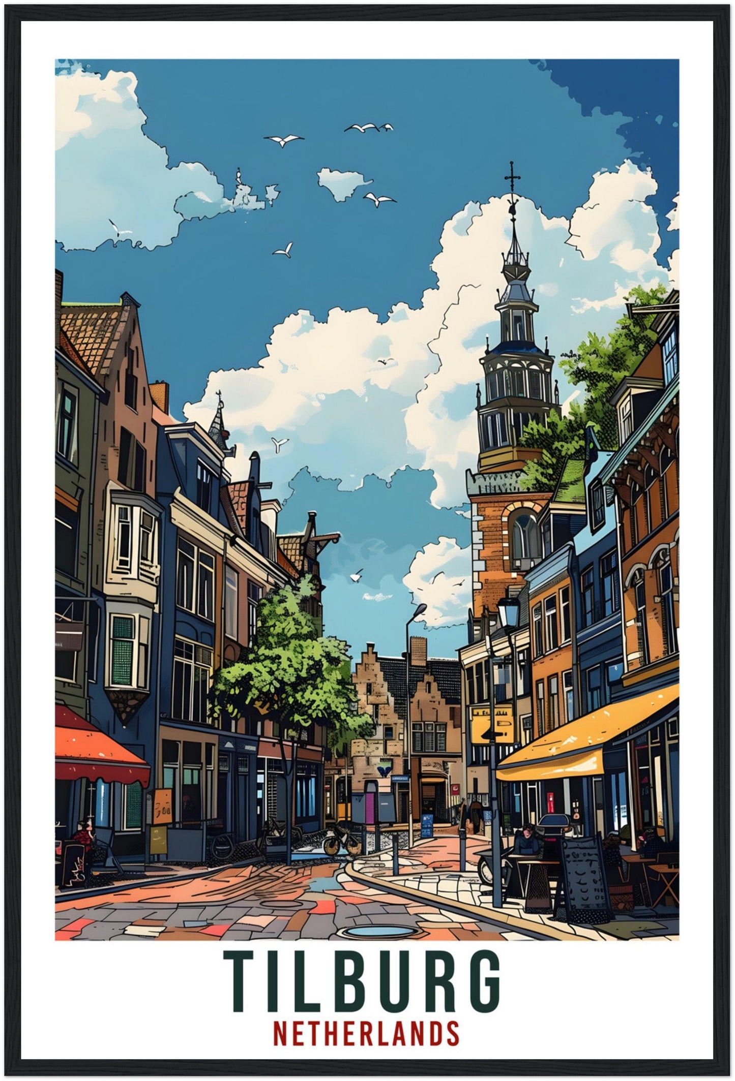 Tilburg Travel Print Holland Wall Art Wall Hanging Home Décor Tilburg Gift Art Lovers Dutch Artwork Gift The Netherlands Travel Poster