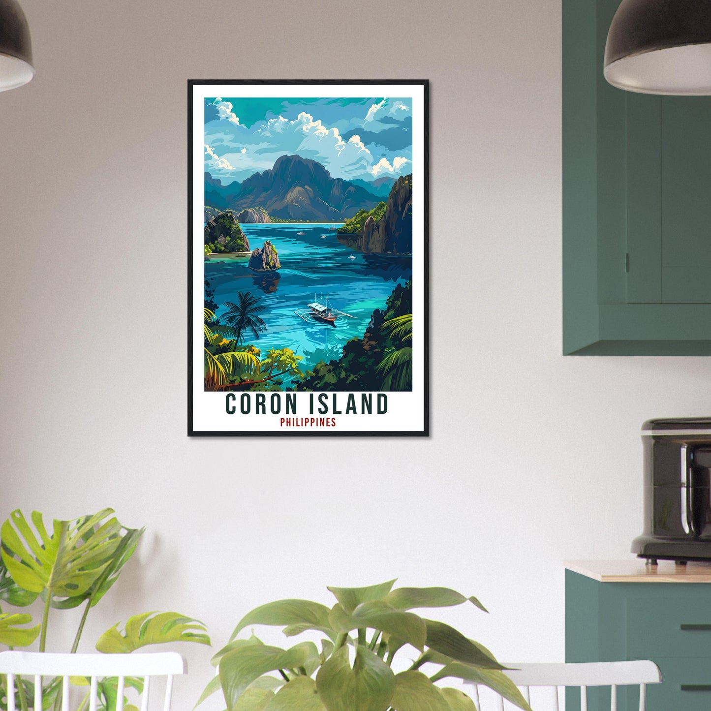 Coron Island Philippines Travel Print Wall Art Wall Hanging Home Décor Coron Island Gift Artwork Travel Art Philippines Beach Travel Poster