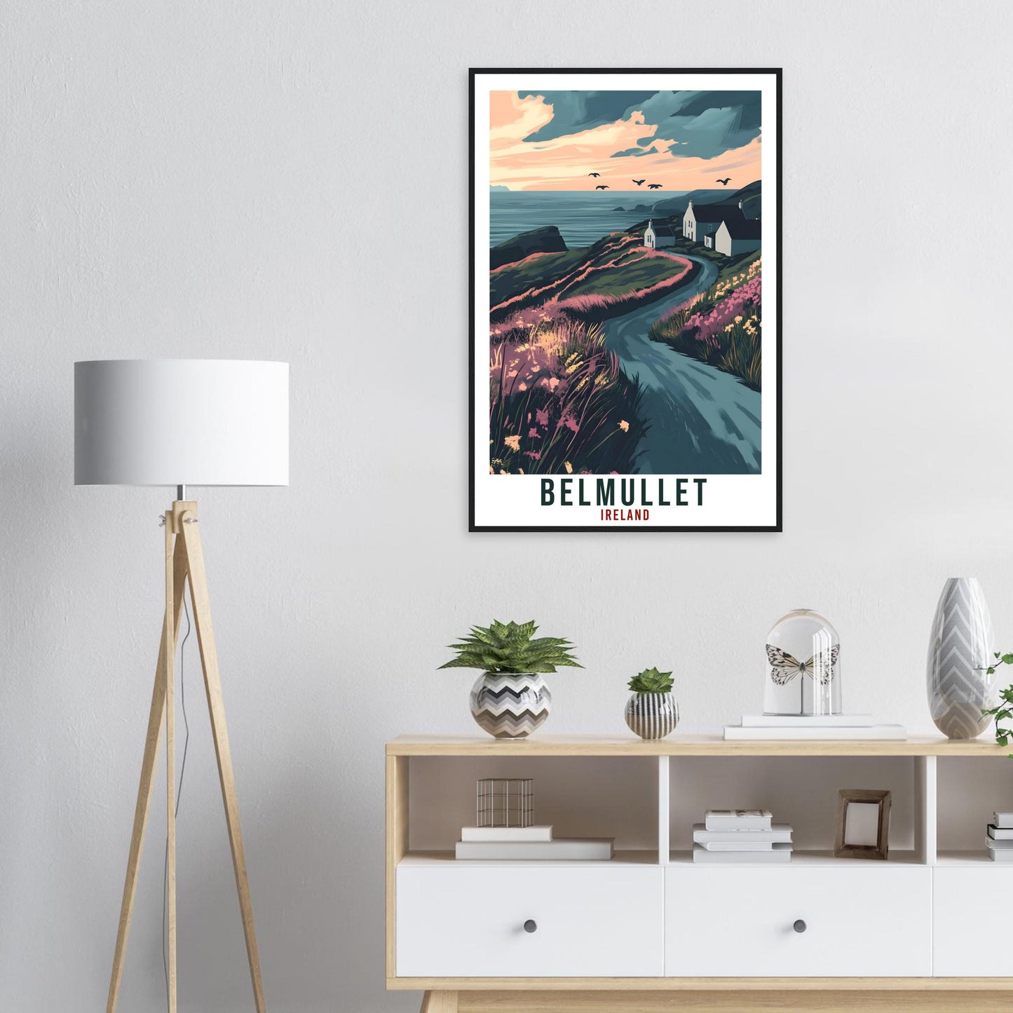 Belmullet Travel Print Ireland Home Decor Belmullet Wall Art Wall Hanging Art Lover Irish Artwork Travel Poster Belmullet Ireland Travel Art