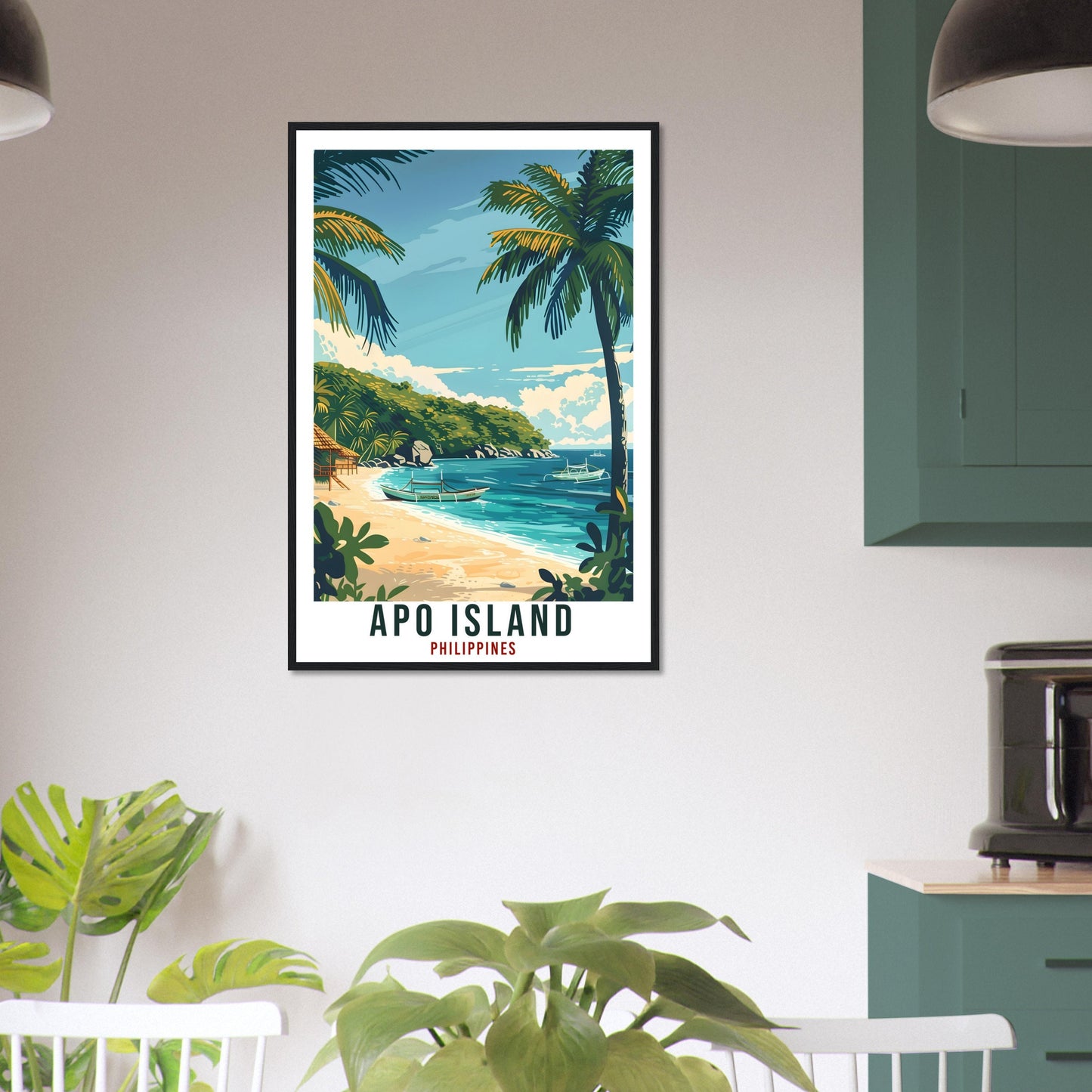 Apo Island Philippines Travel Print Wall Art Wall Hanging Home Décor Apo Island Gift Wall Artwork Travel Art Philippines Beach Travel Poster