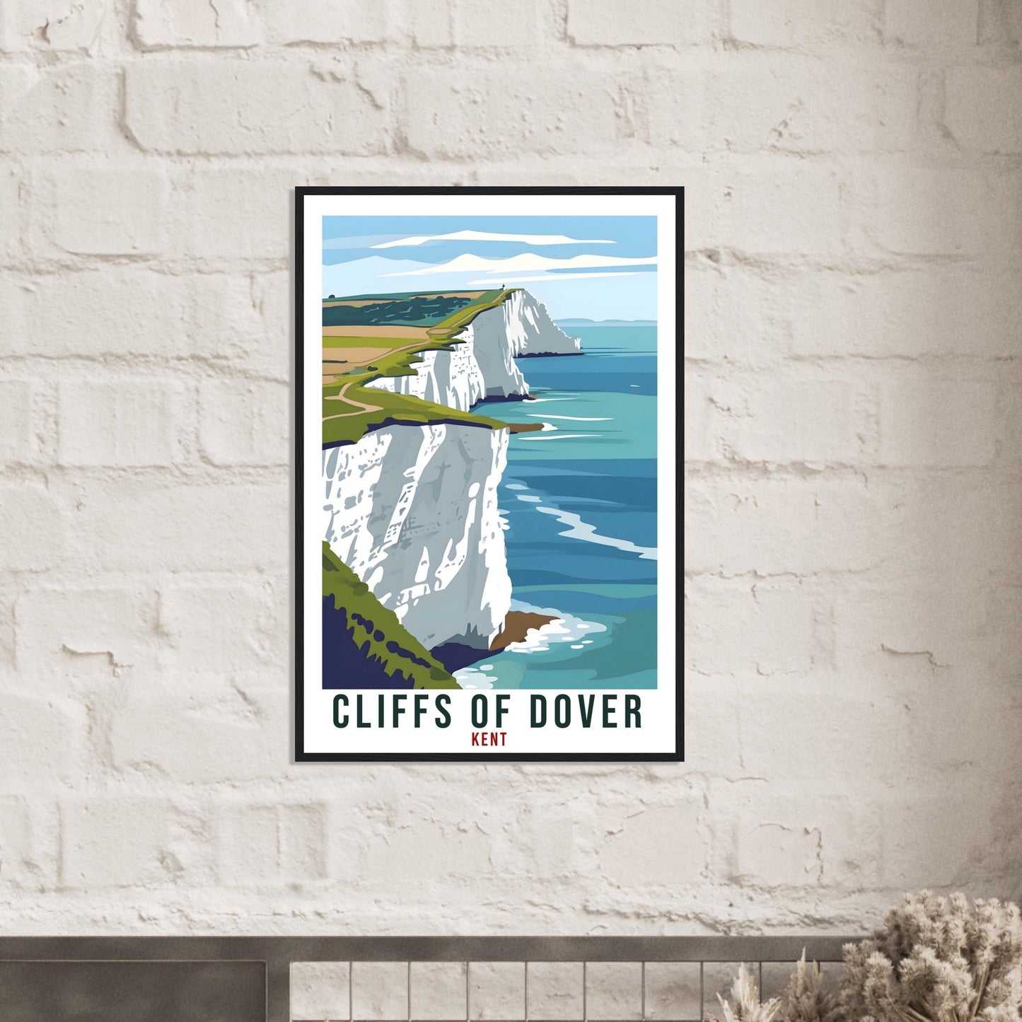 Cliffs Of Dover Travel Poster English Wall Art Home Decor Wall Hanging Travel Art Gift Cliffs Of Dover Travel Print Kent Landscape Artwork