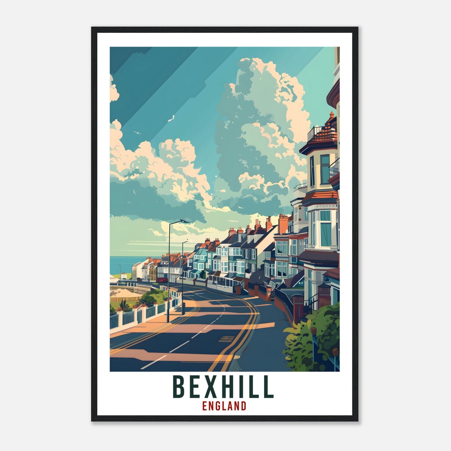 Bexhill Travel Print Wall Art Bexhill Wall Hanging Home Living Décor Bexhill Gift Art Lovers Gift Artwork Gift Print England Travel Poster