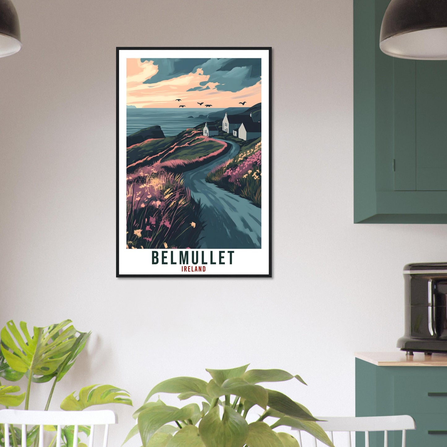 Belmullet Travel Print Ireland Home Decor Belmullet Wall Art Wall Hanging Art Lover Irish Artwork Travel Poster Belmullet Ireland Travel Art