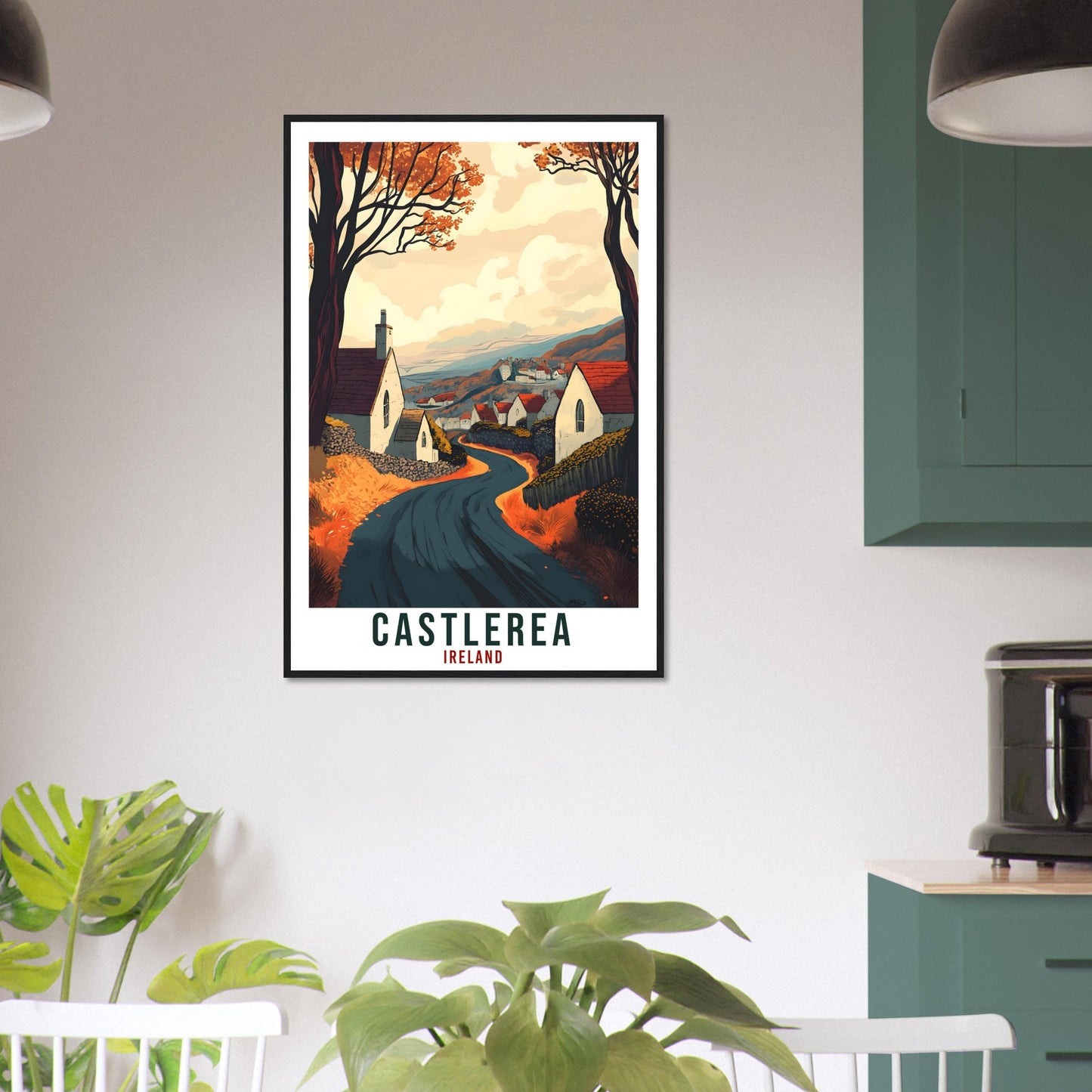 Castlerea Travel Print Ireland Home Decor Castlerea Wall Art Gift Wall Hanging Gift Castlerea Irish Artwork Travel Poster Ireland Travel Art