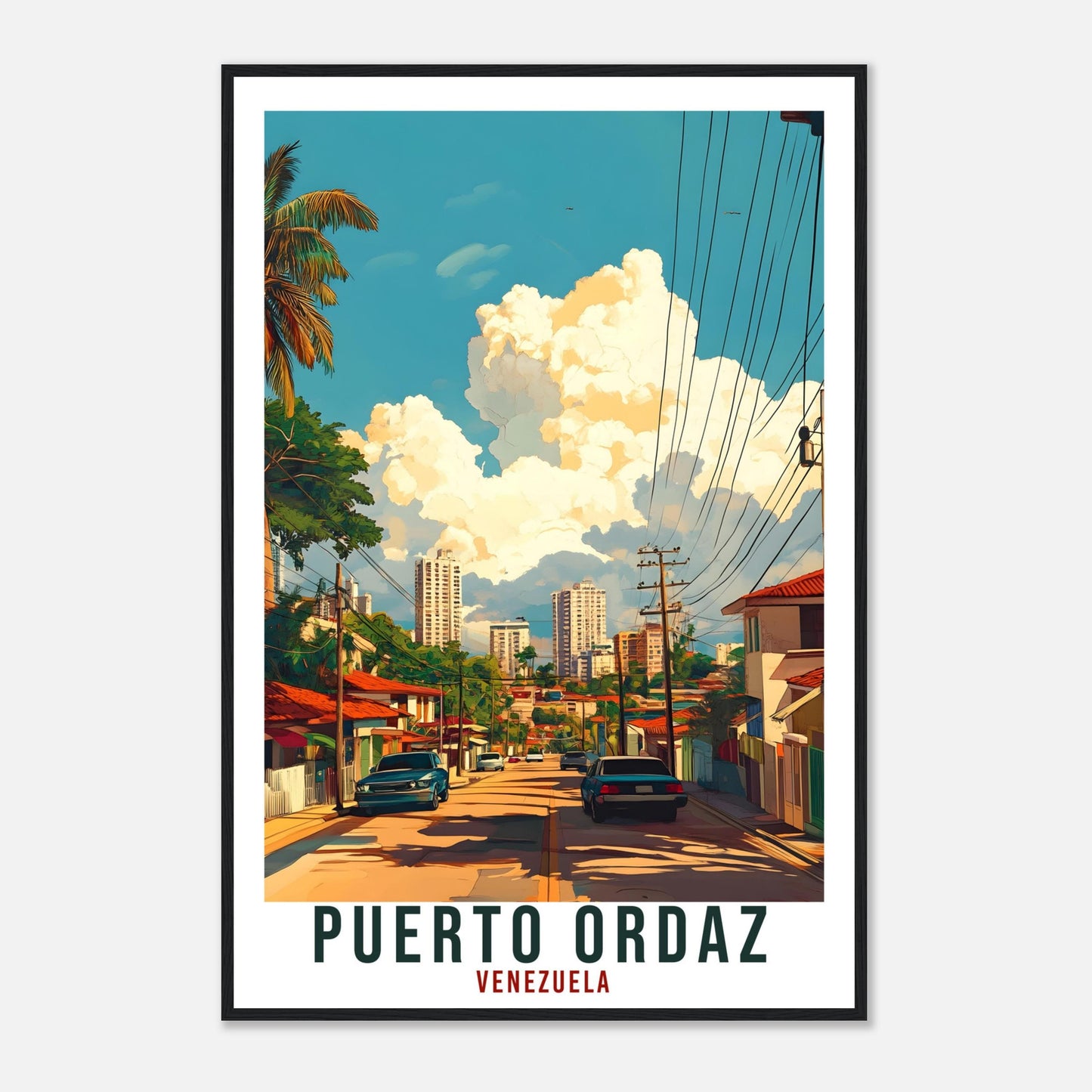 Puerto Ordaz Travel Print Venezuela Home Decor Puerto Ordaz Wall Art Gift Wall Hanging Art Lover Venezuelan Artwork Travel Poster Travel Art