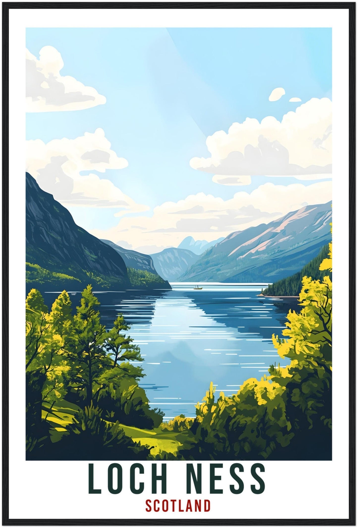 Loch Ness Travel Print Scotland Home Decor Loch Ness Wall Art Wall Hanging Art Lover Scotland Artwork Travel Poster Loch Ness Travel Art