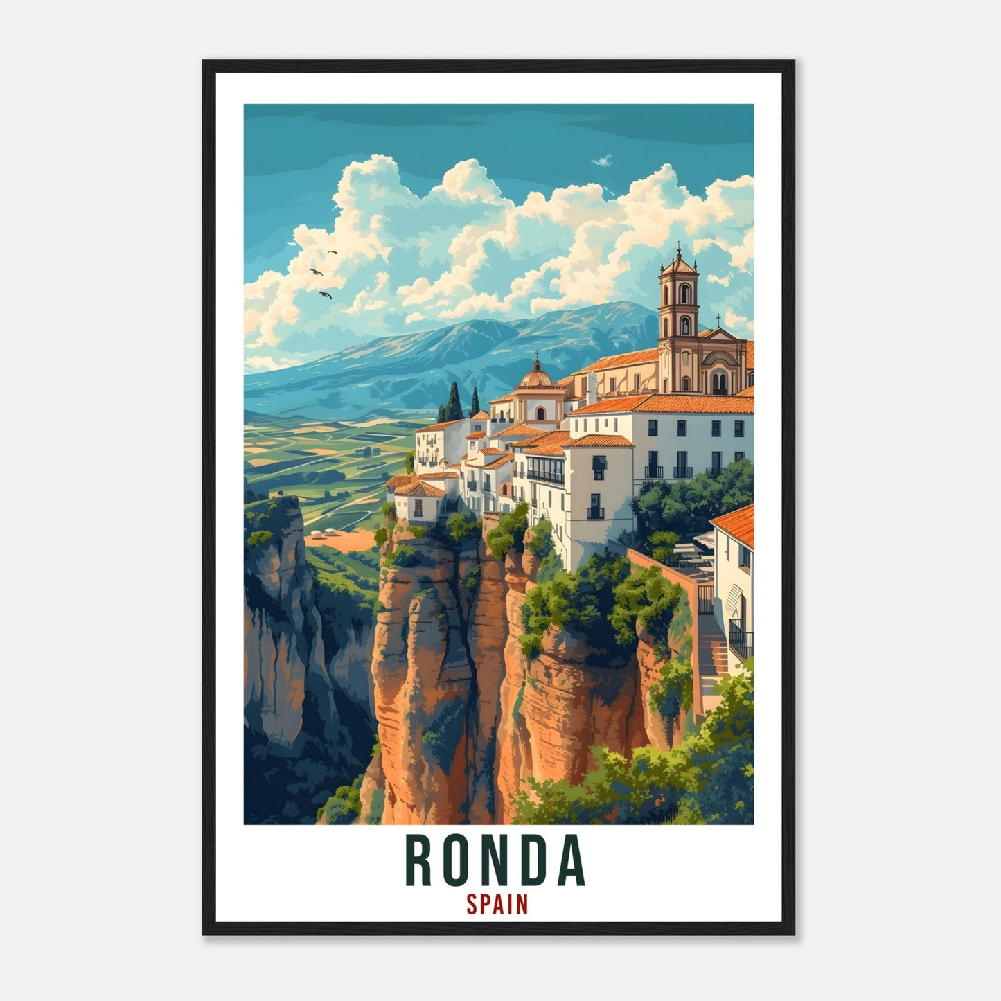 Ronda Travel Print Spain Home Decoration Ronda Art Gift Spanish City Wall Art Gift Wall Hanging Art Lover Spain Artwork Ronda Travel Poster