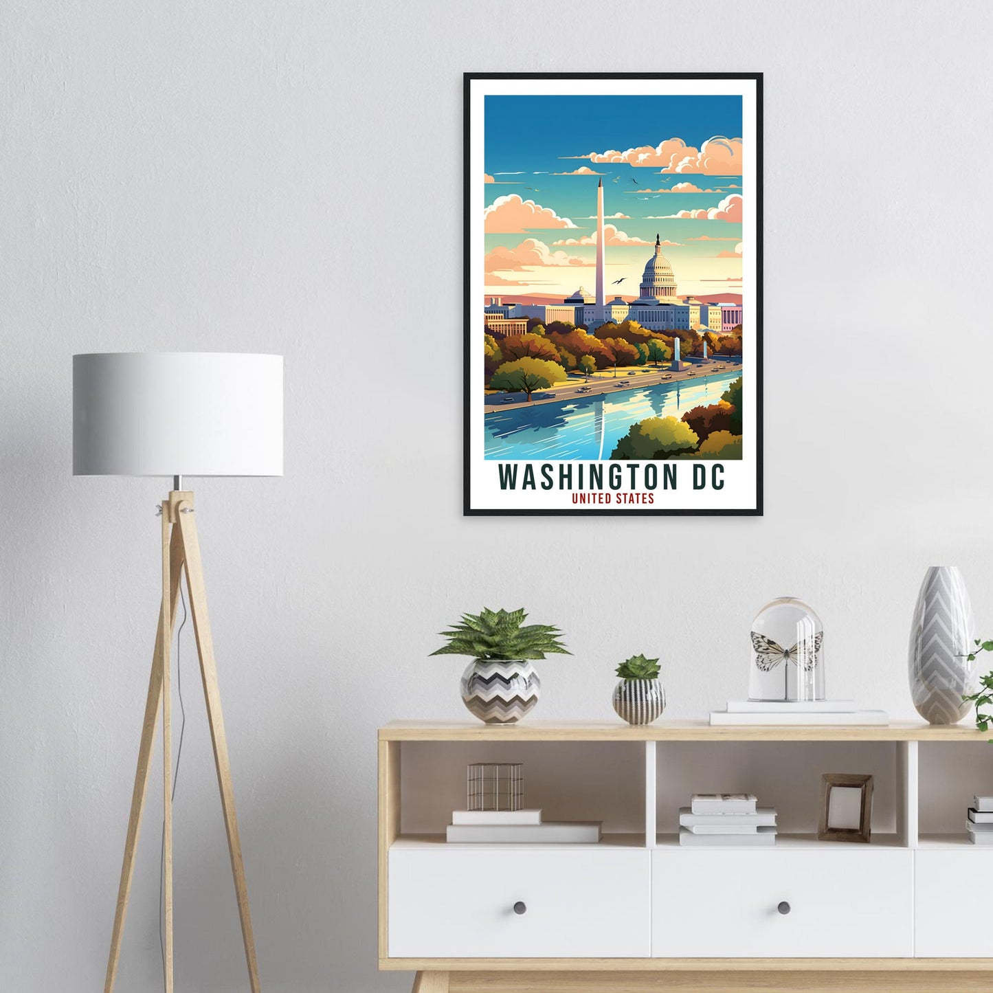 Washington DC Travel Print America Home Decoration City Wall Art Gift Wall Hanging Art Lover United States Artwork Washington Travel Poster