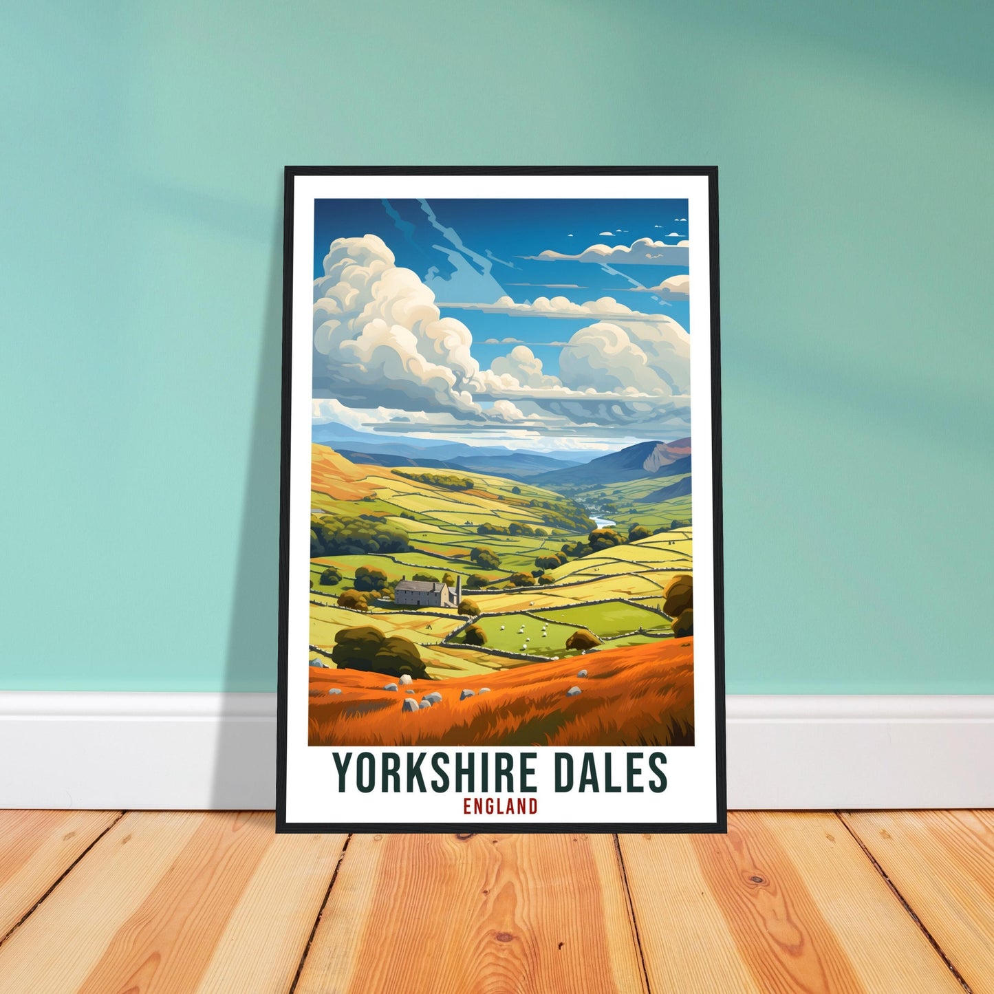 Yorkshire Dales Travel Print English Wall Art Home Decor Wall Hanging Travel Art Gift Yorkshire Dale Travel Poster England Landscape Artwork