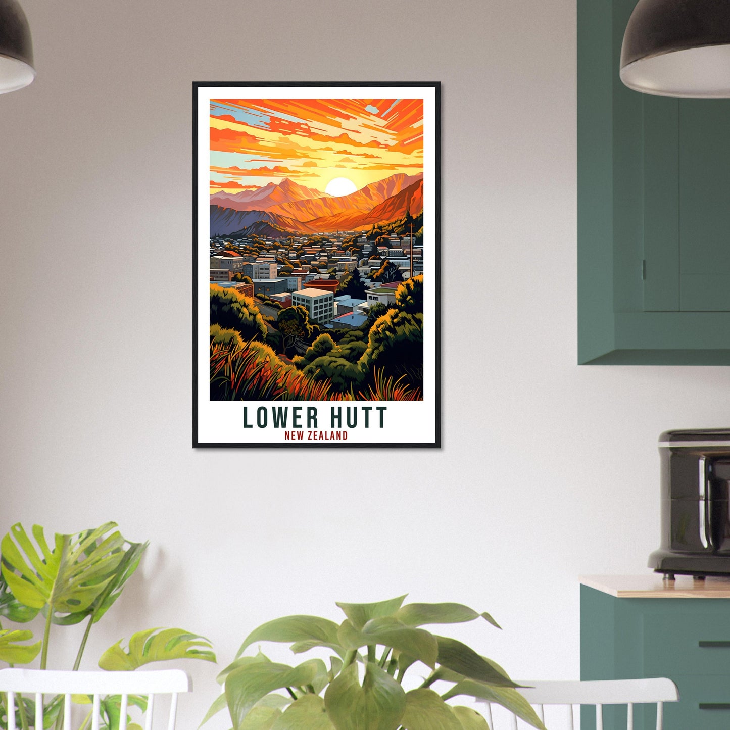Lower Hutt Travel Print Wall Art Lower Hutt New Zealand Home Decor Artwork Art Gift Lower Hutt Travel Poster New Zealand Art Lovers Gift