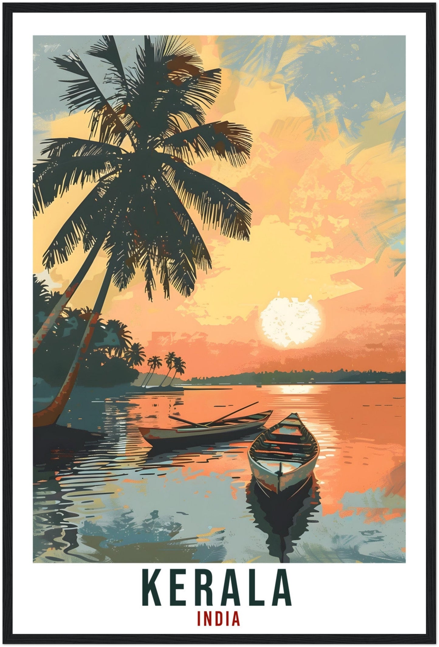 Kerala Travel Print India Home Decoration Wall Art Gift Wall Hanging Art Lover Indian Artwork India Kerala Travel Poster Kerala Beach Print