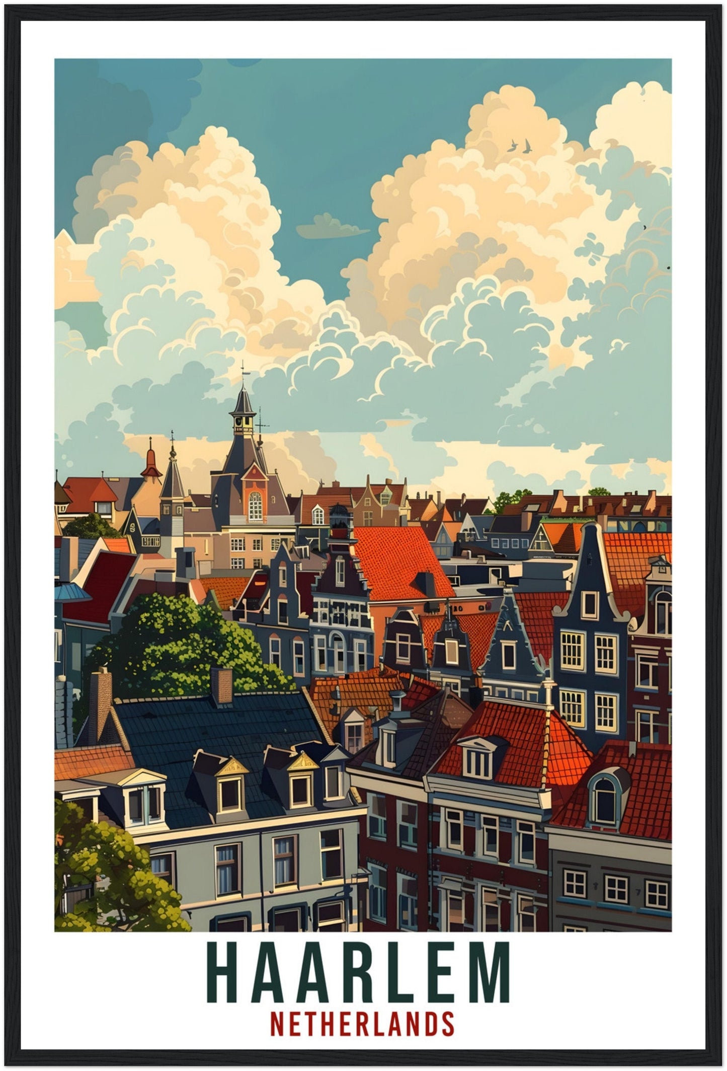 Haarlem Travel Print Holland Wall Art Wall Hanging Home Décor Haarlem Gift Art Lovers Gift Dutch Artwork Gift The Netherlands Travel Poster