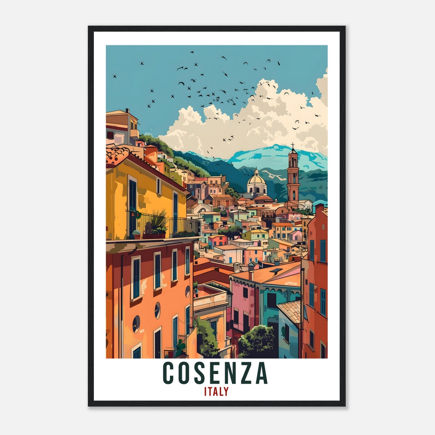 Cosenza Travel Print Italy Wall Art Wall Hanging Home Living Décor Cosenza Gift Art Lovers Gift Italy Artwork Gift Italian Travel Poster