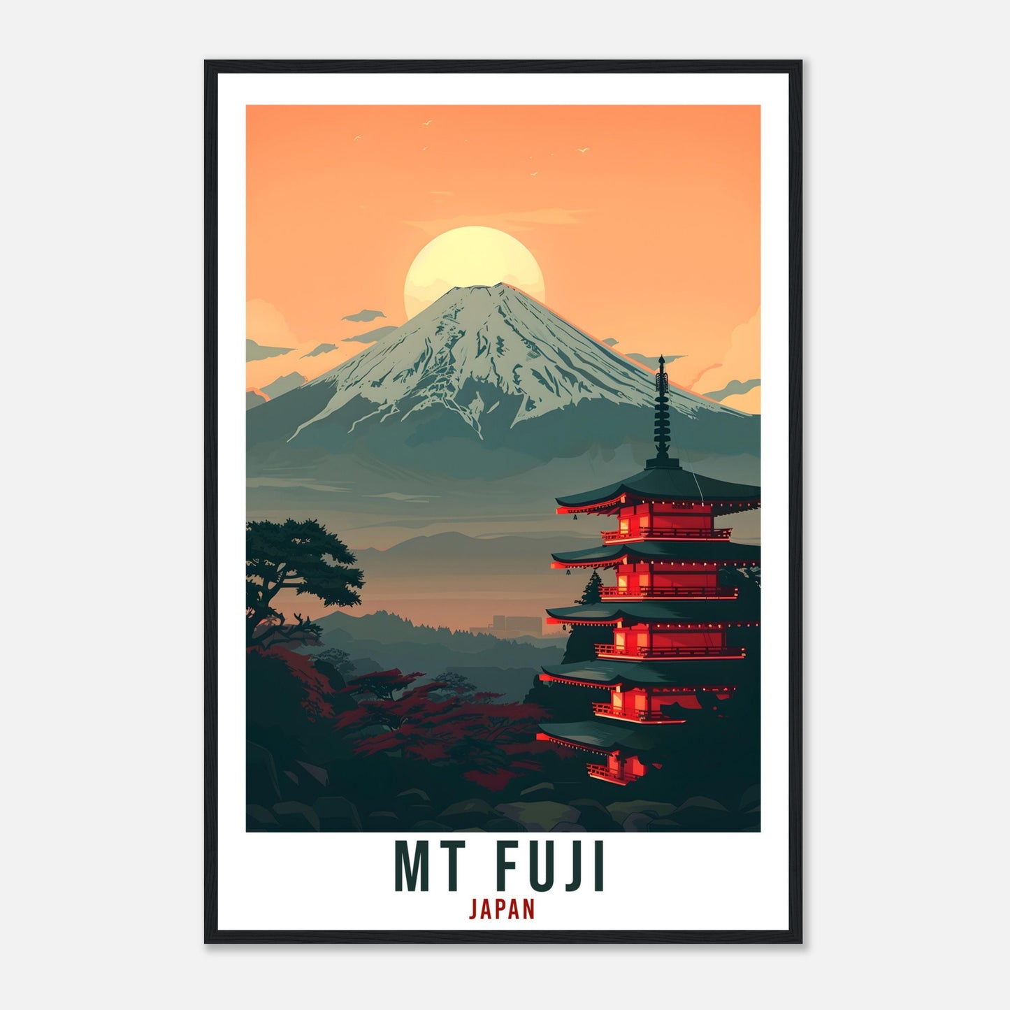 Mt Fuji Travel Print Japan Home Decoration Mount Fuji Wall Art Gift Wall Hanging Art Lover Japanese Artwork Japan Mt Fuji Travel Poster