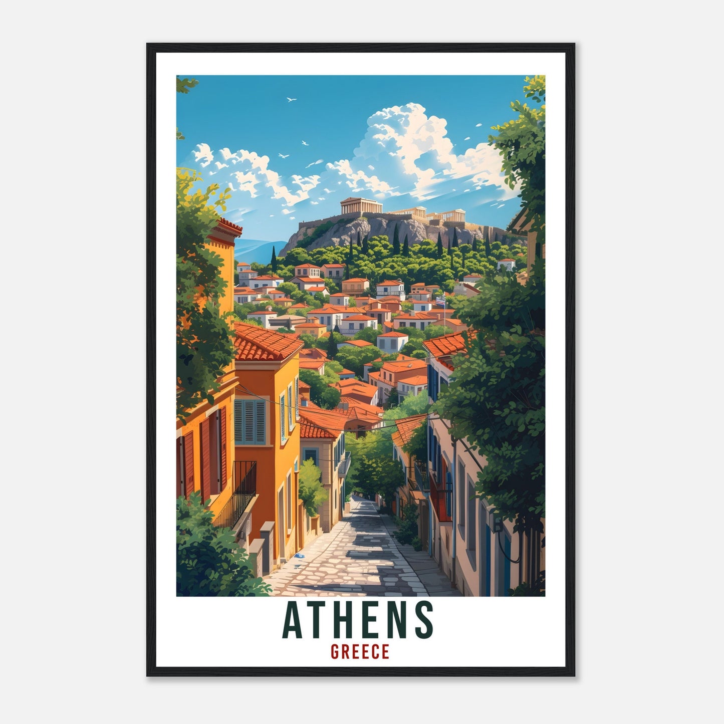 Athens Travel Gift Poster Greece Home Decoration Athens Greek City Wall Art Gift Wall Hanging Art Lover Greece Artwork Athens Travel Print