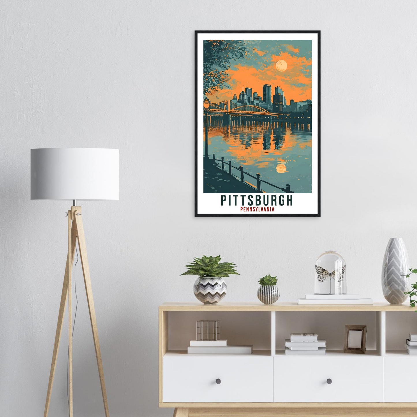 Pittsburgh Travel Print Pennsylvania Home Decoration USA Wall Art Gift Wall Hanging Art Lover Pennsylvania Artwork Pittsburgh Travel Poster