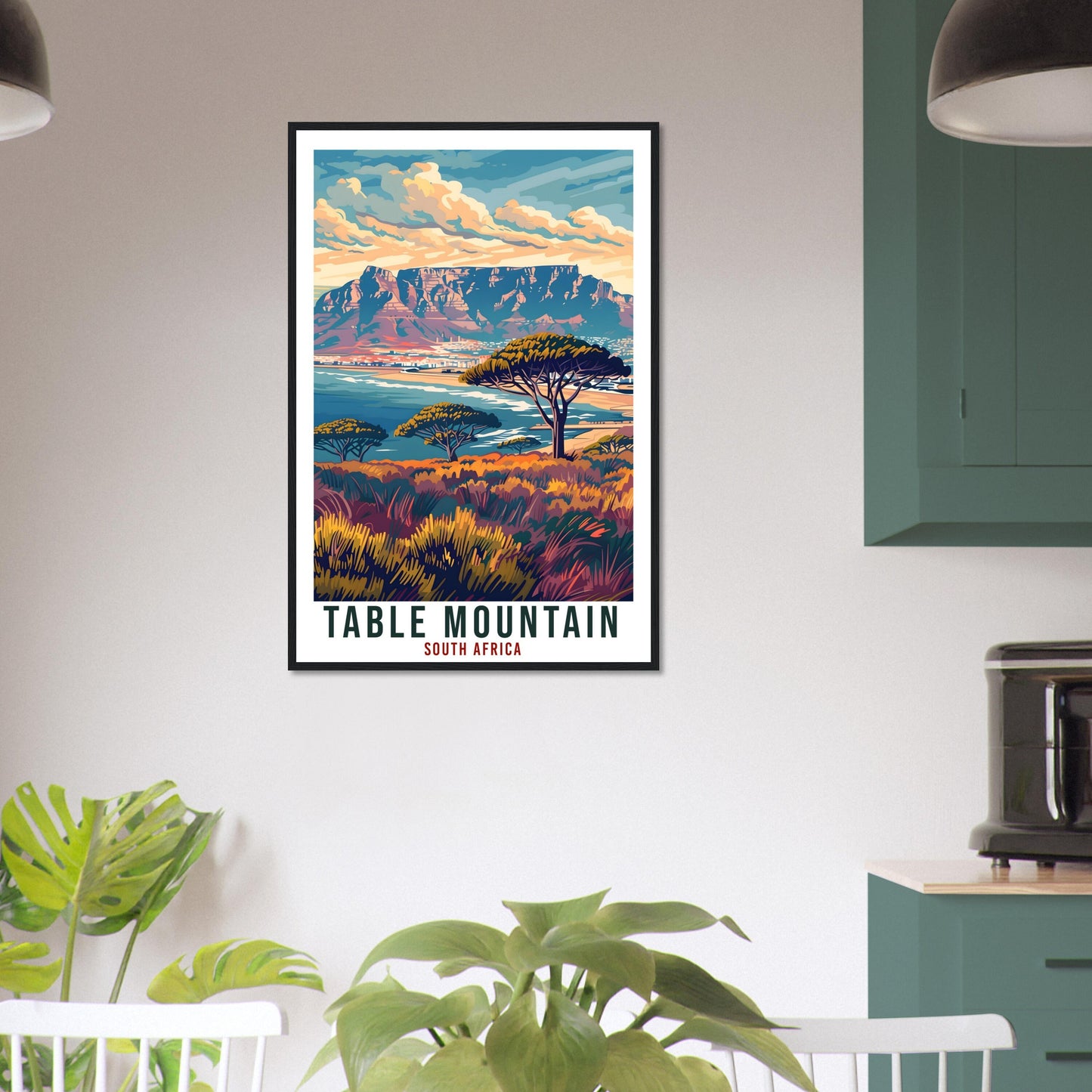 Table Mountain South Africa Travel Print Wall Art Wall Hanging Home Décor Table Mountain Art Lovers Artwork Gift Print South African Poster