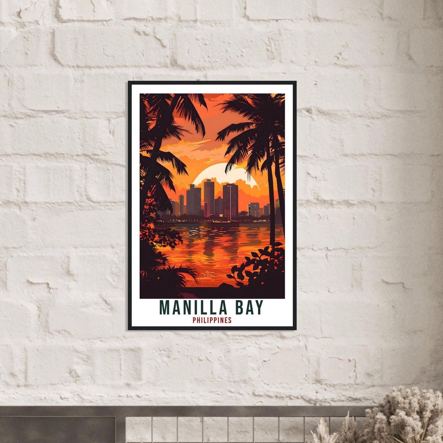 Manilla Bay Philippines Travel Print Wall Art Wall Hanging Home Décor Manilla Bay Gift Landmark Artwork Travel Art Philippines Travel Poster