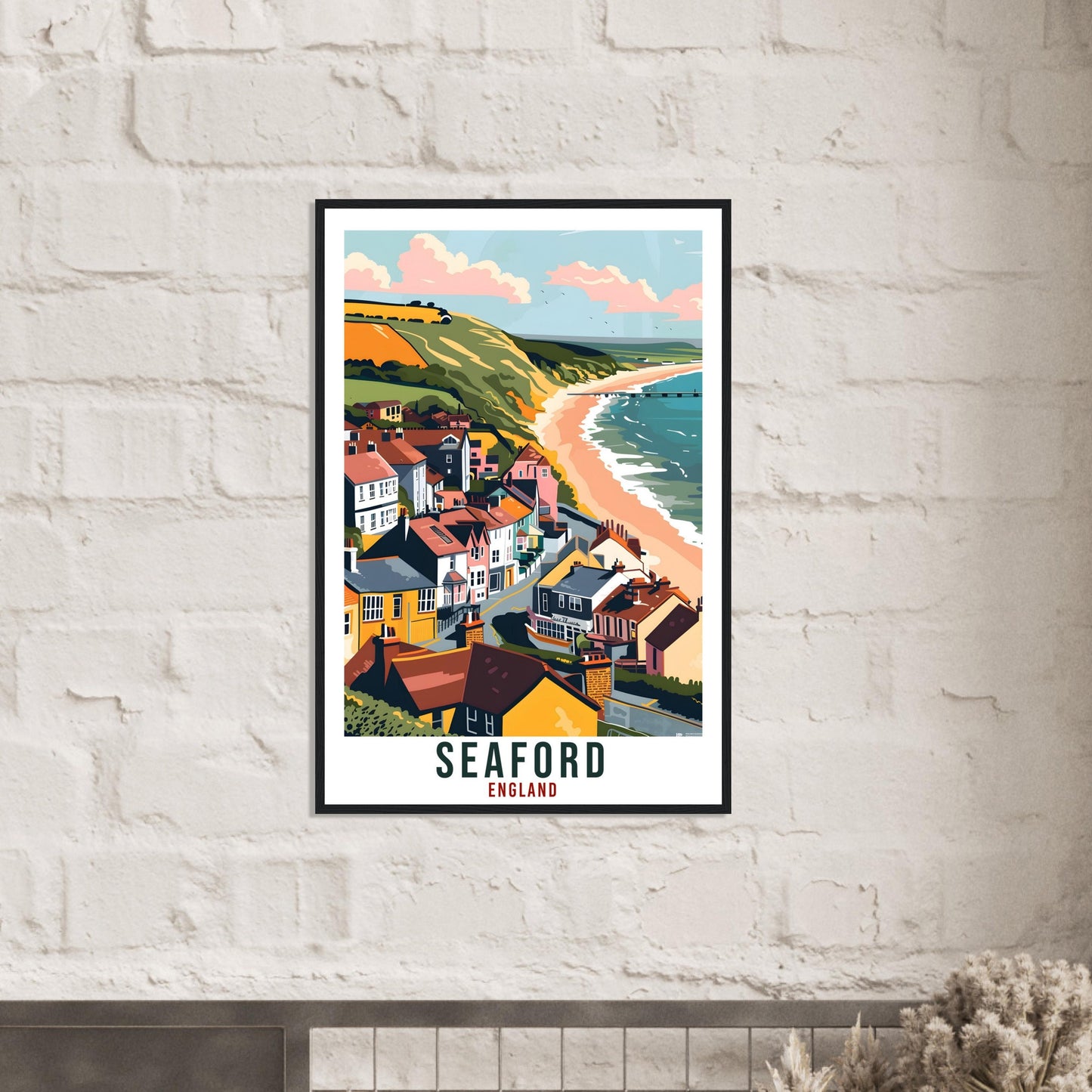 Seaford Travel Print Wall Art Seaford Wall Hanging Home Living Décor Seaford Gift Art Lovers UK Artwork Gift Print England Travel Poster
