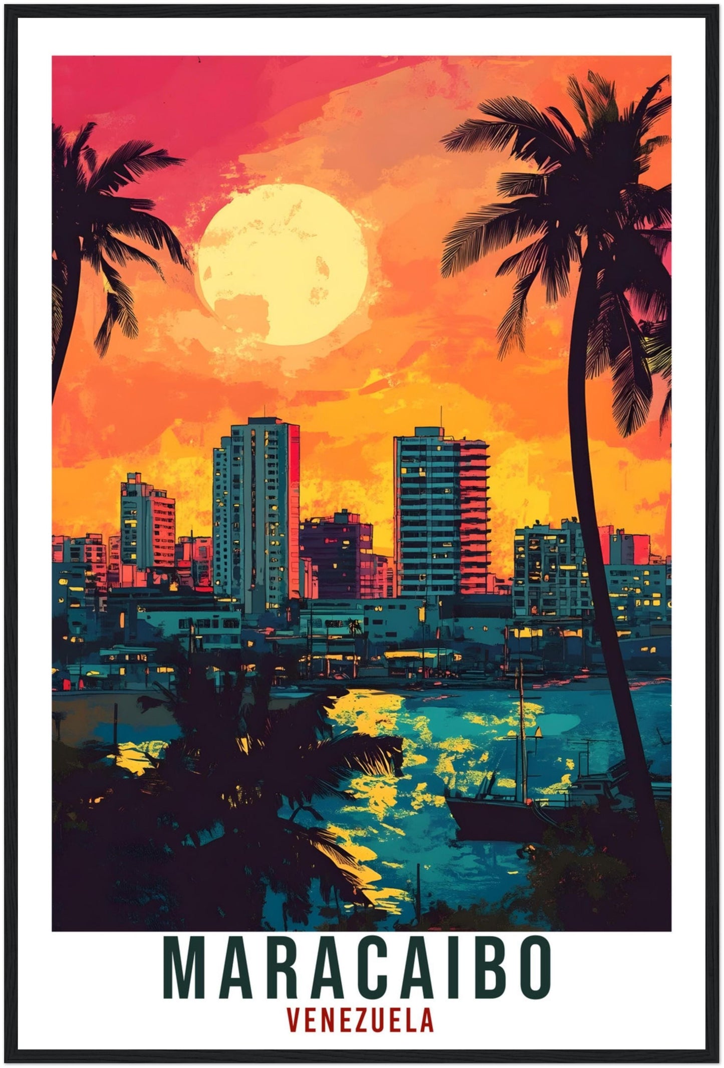 Maracaibo Travel Print Venezuela Home Decoration Maracaibo Wall Art Gift Wall Hanging Art Lover Venezuelan Artwork Travel Poster