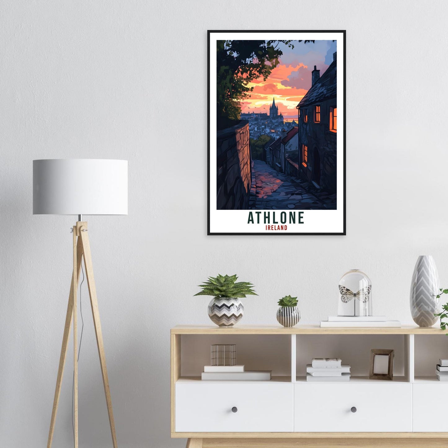 Athlone Travel Print Ireland Home Decor Athlone Wall Art Wall Hanging Art Lover Irish Artwork Travel Poster Athlone Ireland Travel Art Gift