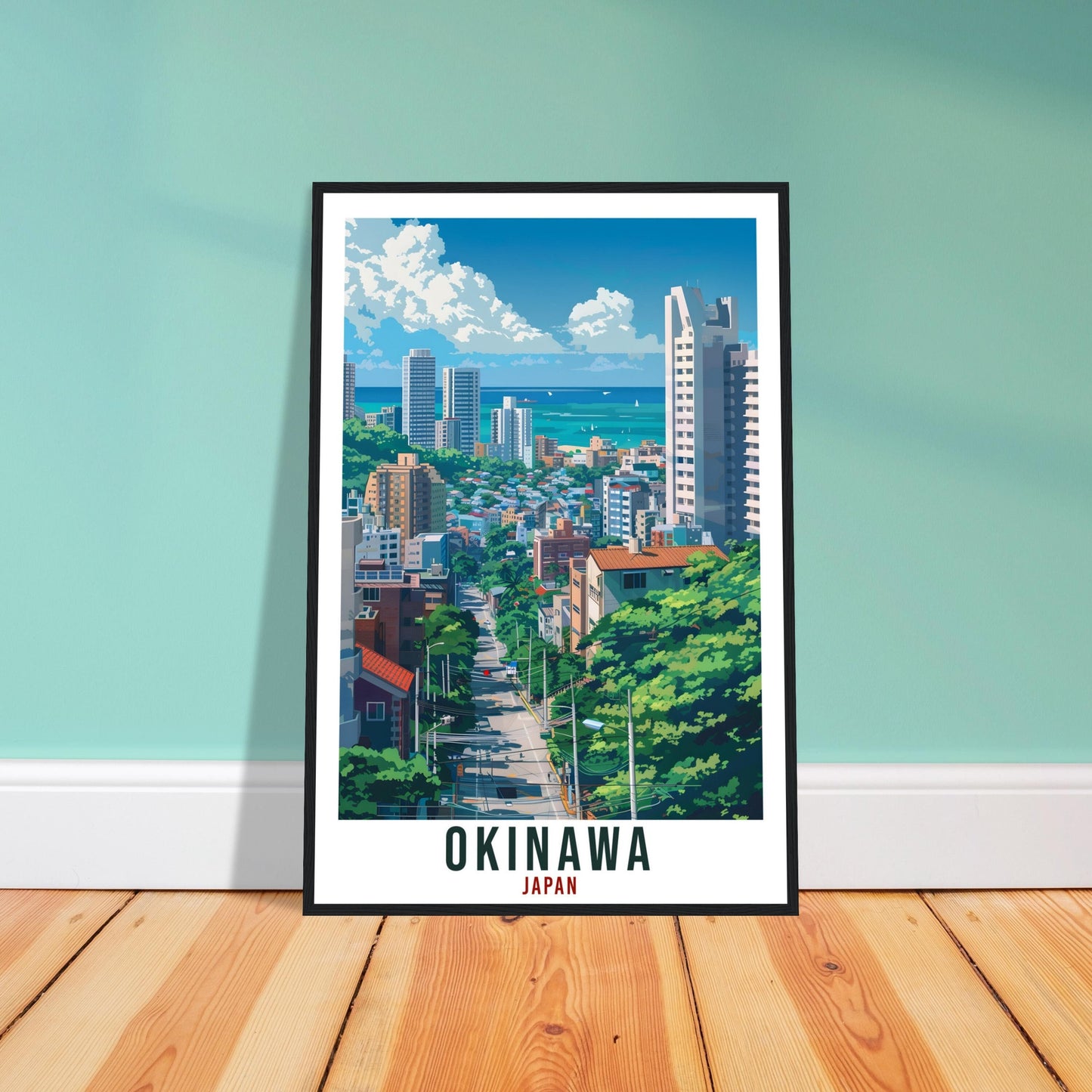 Okinawa Travel Print Japan Home Decoration Wall Art Gift Wall Hanging Art Lover Japanese Artwork Japan Okinawa Travel Poster Cityscape Print