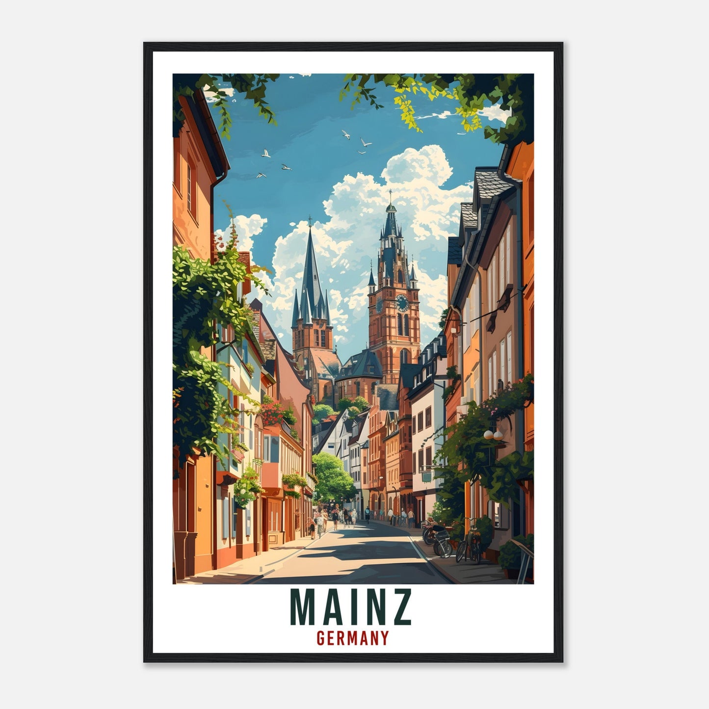 Mainz Travel Print Germany Home Decoration Mainz German City Wall Art Gift Wall Hanging Art Lover Germany Artwork Mainz Travel Poster