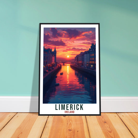 Limerick Travel Print Ireland Home Decoration Limerick  Wall Art Gift Wall Hanging Art Lover Irish Artwork Ireland Limerick  Travel Poster