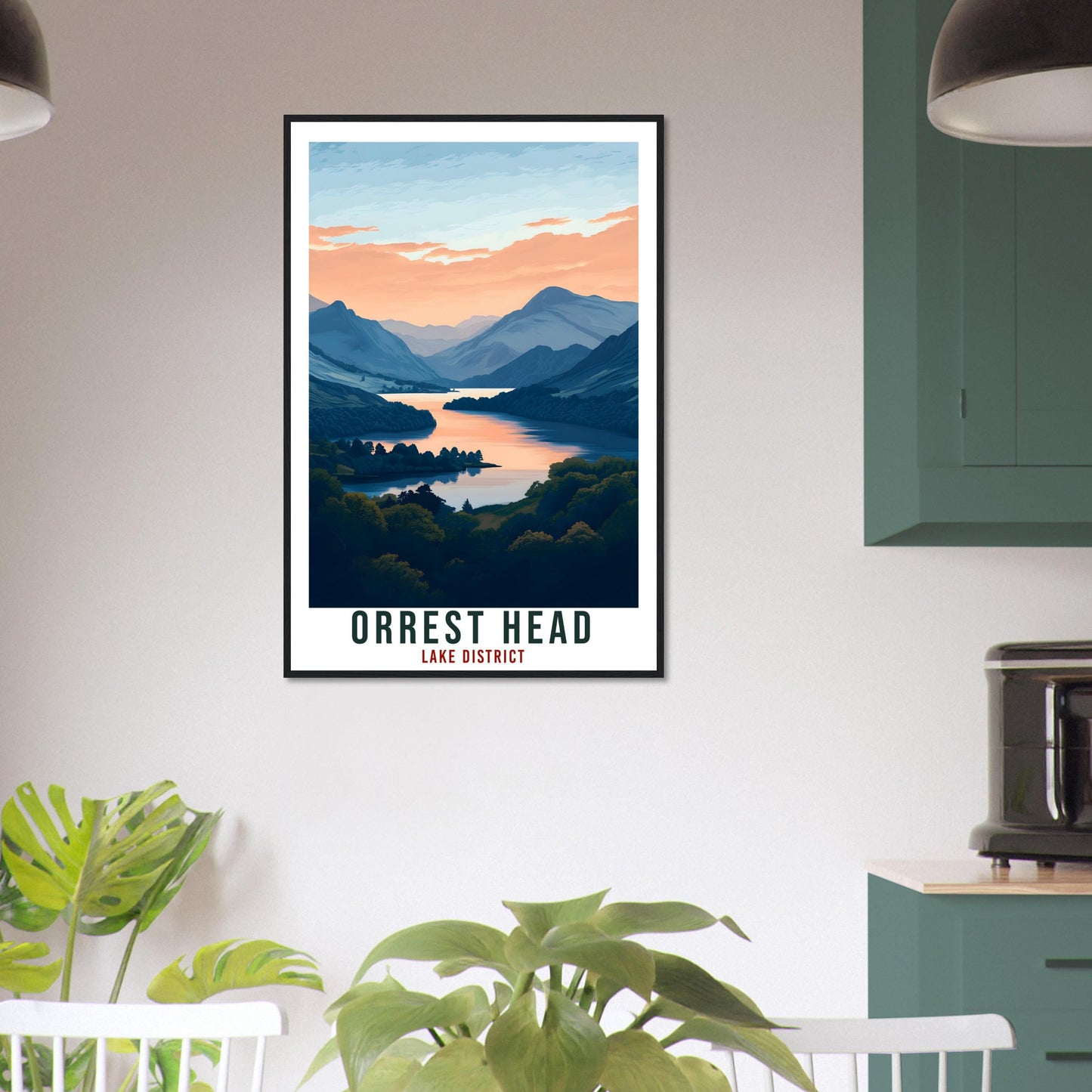 Orrest Head Travel Print Lake District Home Orrest Head Wall Art Wall Hanging Art Lover Lake District Artwork Travel Poster Cumbria Travel
