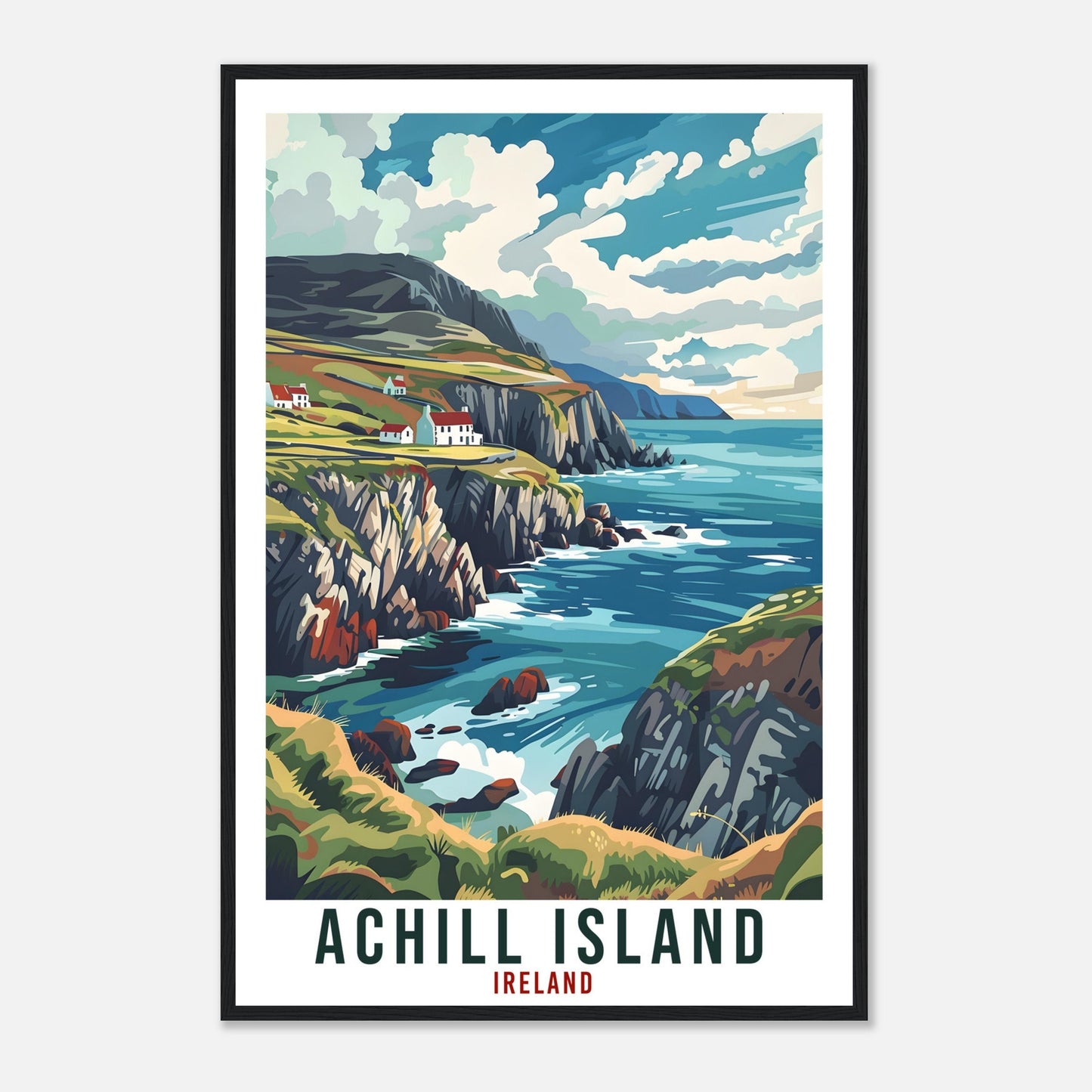 Achill Island Travel Print Ireland Wall Art Wall Hanging Décor Achill Island Gift Art Lovers Gift Irish Artwork Gift Ireland Travel Poster