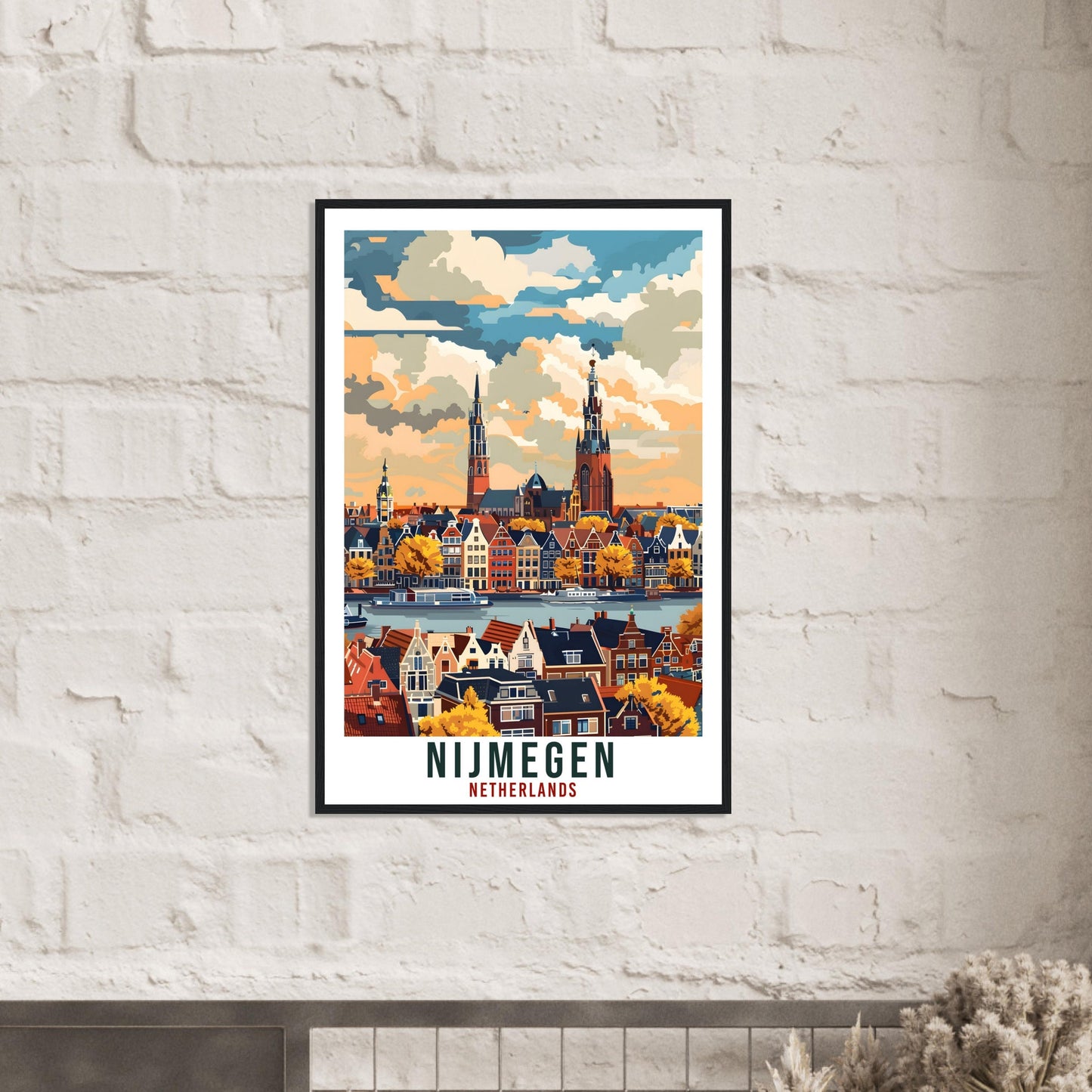 Nijmegen Travel Print Holland Wall Art Wall Hanging Home Décor Nijmegen Gift Art Lover Gift Dutch Artwork Gift The Netherlands Travel Poster