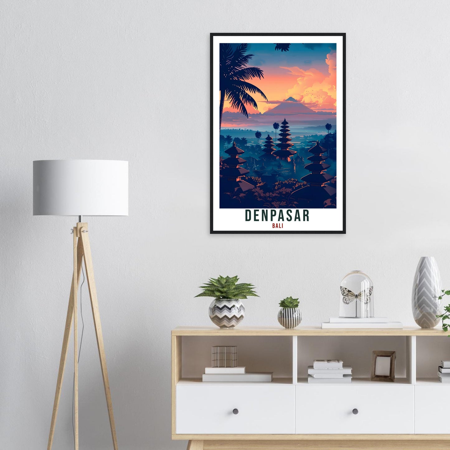 Denpasar Bali Travel Print Bali Wall Art Wall Hanging Home Décor Denpasar Gift Landmark Artwork Travel Art Lovers Indonesia Travel Poster