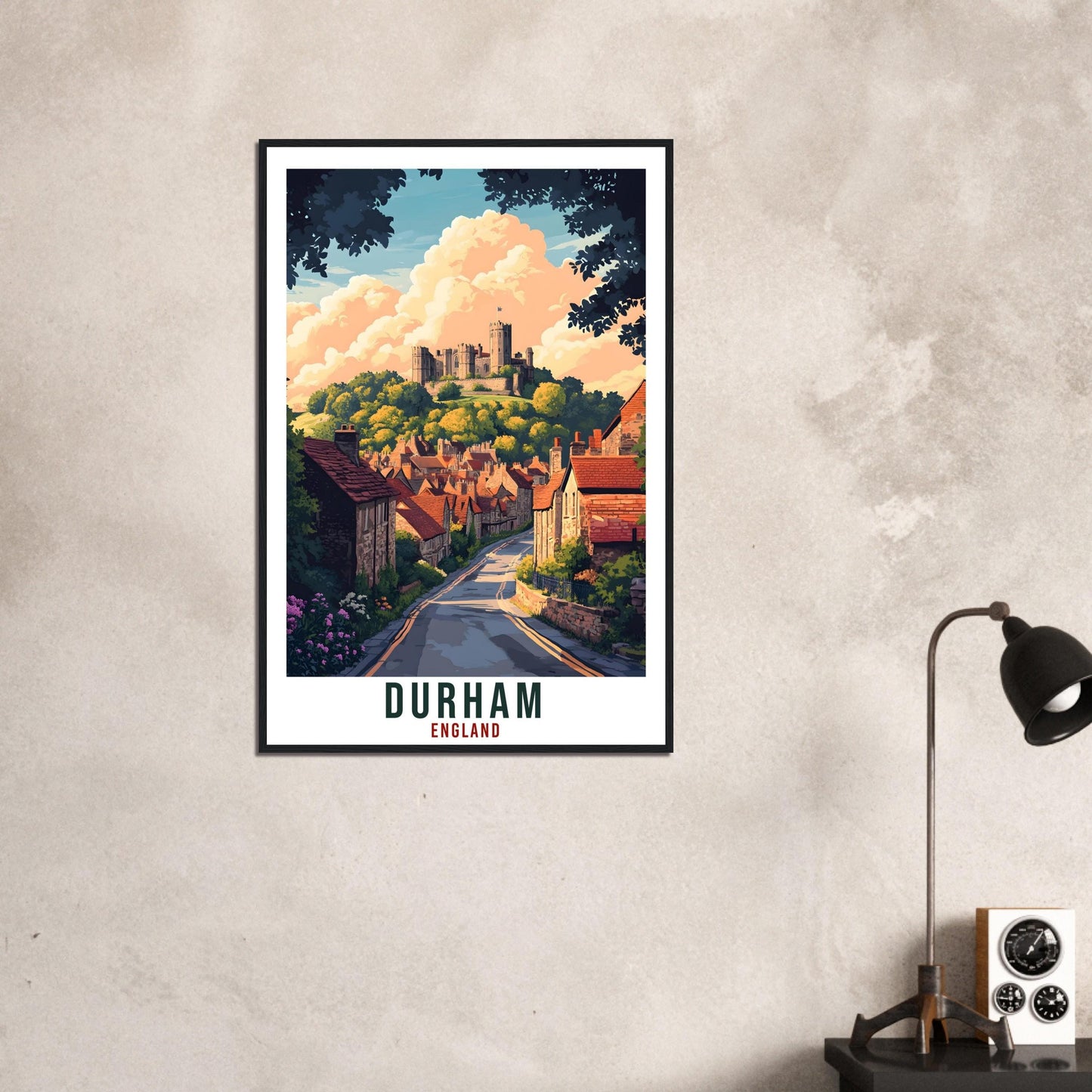 Durham Travel Print England Home Decor Durham Wall Art Gift Wall Hanging Art Lover Durham Northern England Artwork Travel Poster Travel Art