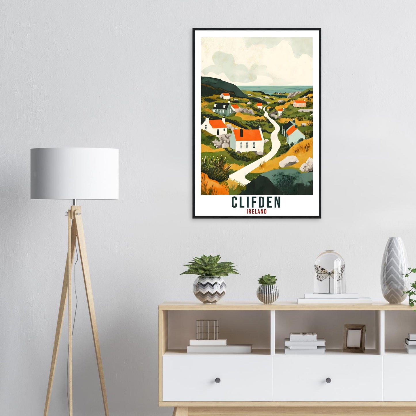 Clifden Travel Print Ireland Home Decor Clifden Wall Art Wall Hanging Art Lover Irish Artwork Travel Poster Clifden Galway Travel Art Gift