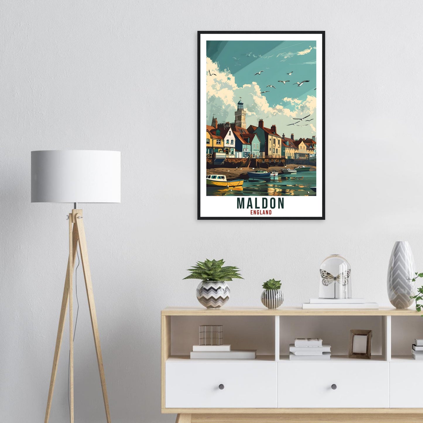 Maldon Travel Print Wall Art Maldon Wall Hanging Home Living Décor Maldon Gift Art Lovers Gift UK Artwork Gift Print England Travel Poster